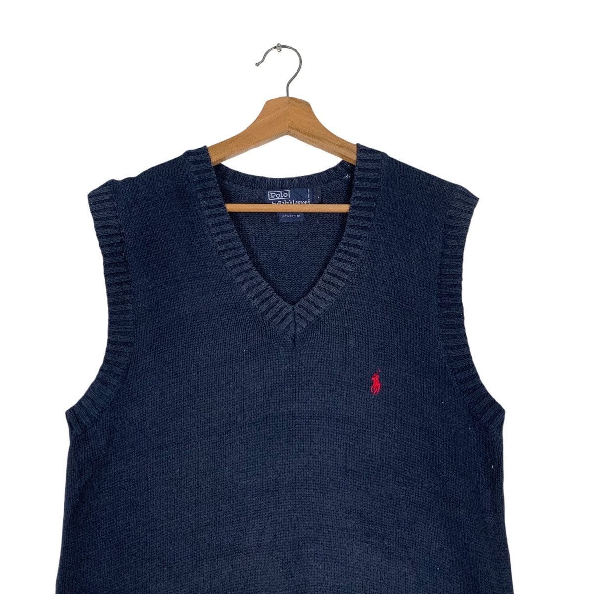 Polo Ralph Lauren POLO RALPH LAUREN Small Logo V Neck Knitted Vest #1191-C54 Size US L / EU 52-54 / 3 - 2 Thumbnail
