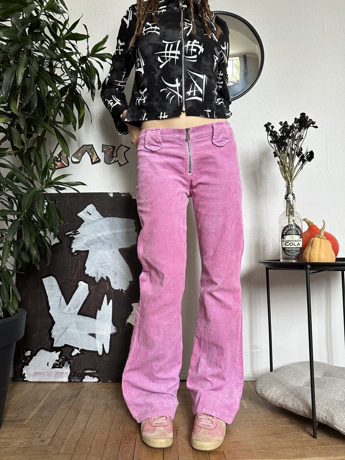 20471120 × If Six Was Nine × Seditionaries Tie-dye Corduroy Wide Leg Flared Pants Bratz Style Size 27" / US 4 / IT 40 - 3 Thumbnail