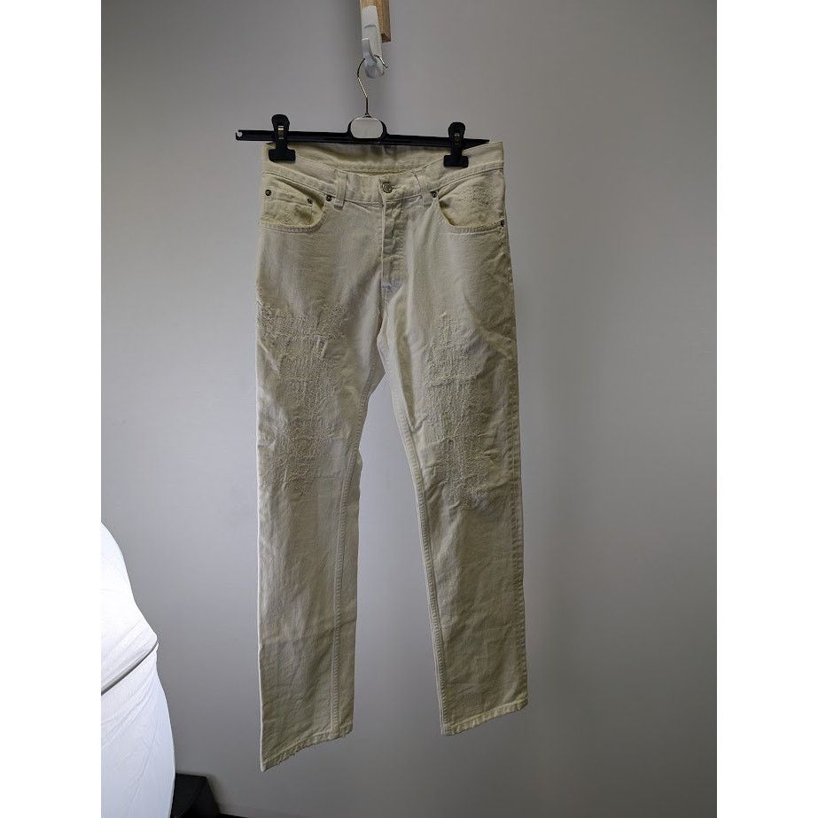 Helmut Lang o1rbi21 Distressed Denim From 98 in Dirty White Size US 30 / EU 46 - 2 Thumbnail