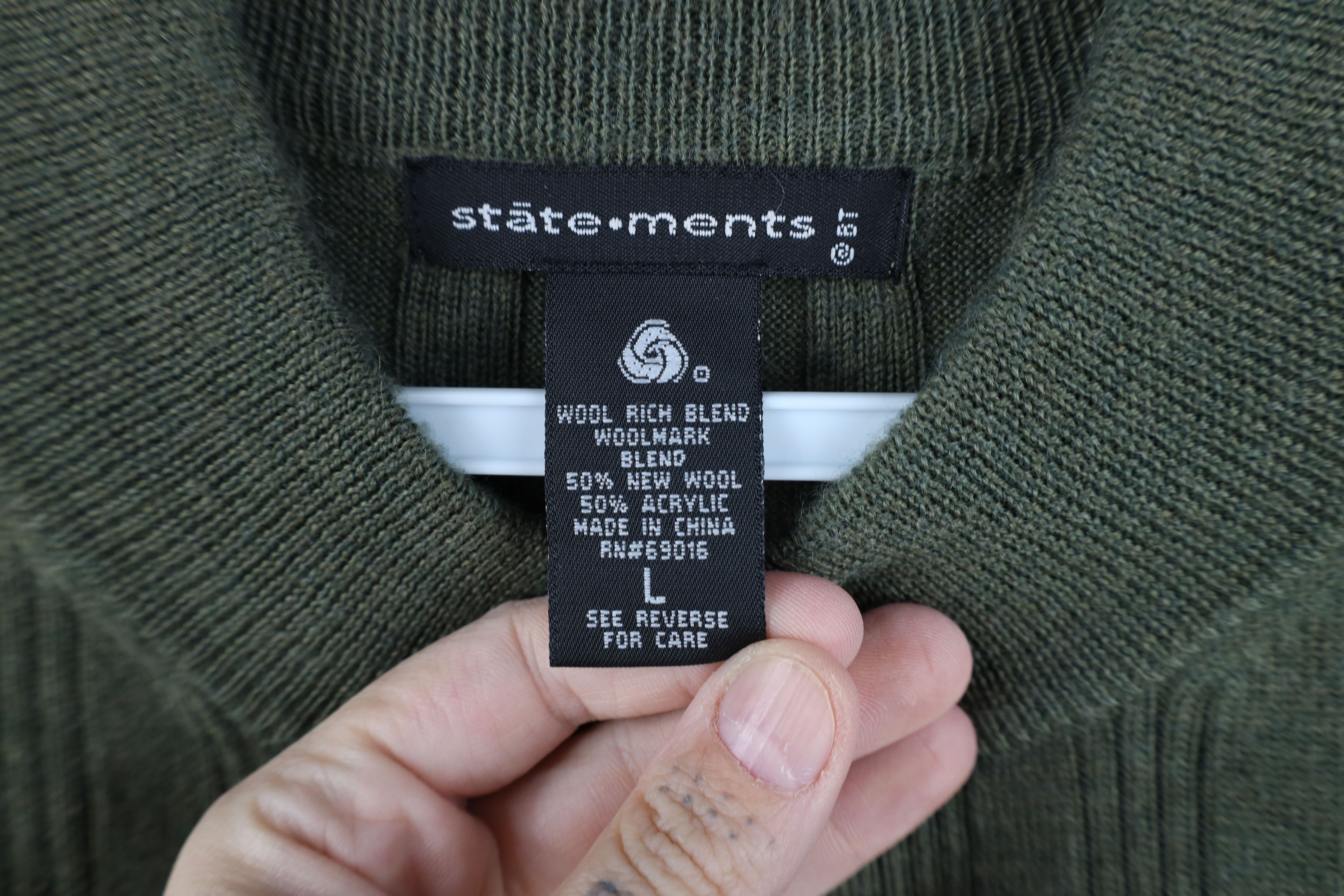 Vintage Vintage 90s Streetwear Ribbed Knit Mock Neck Sweater Size US L / EU 52-54 / 3 - 6 Thumbnail