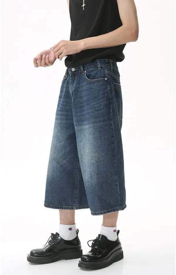 Japanese Brand Kahori x Chie Loose fit wide-leg flared denim shorts Size US 32 / EU 48 - 2 Thumbnail