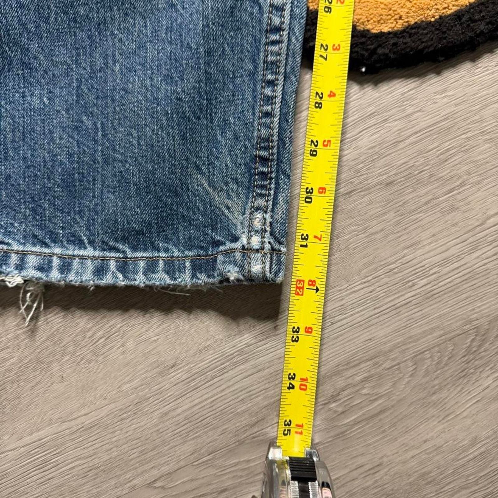 Lee × Vintage Vintage Y2K Lee Distressed Stone washed Denim Jeans 34x32 Size US 34 / EU 50 - 5 Thumbnail