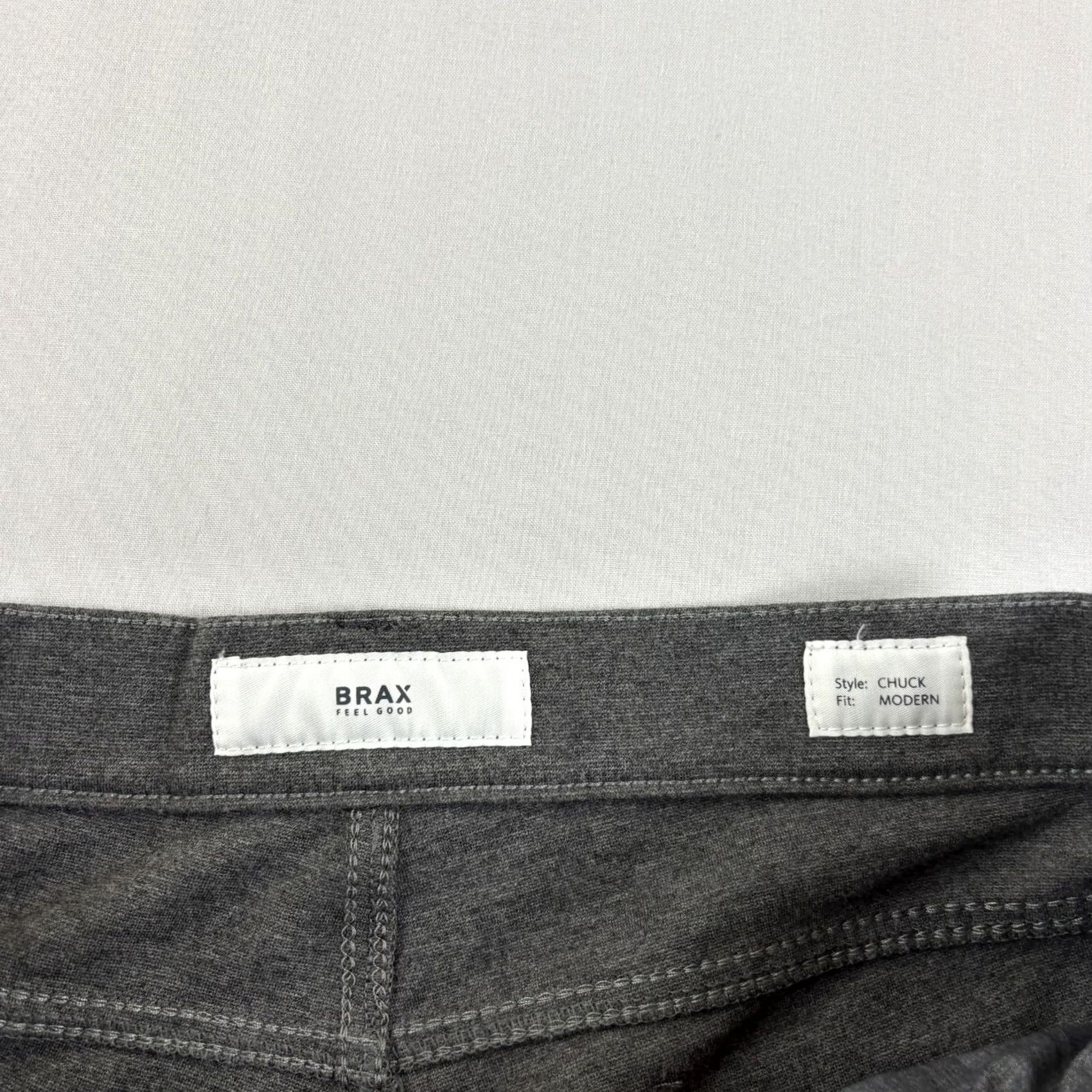 BRAX Brax Pants Mens 33x26 Gray Chuck Chino Stretch Viscose Casual Preppy Regular Straight Front Flat Front Inseam 26in Mens Size US 33 - 3 Thumbnail