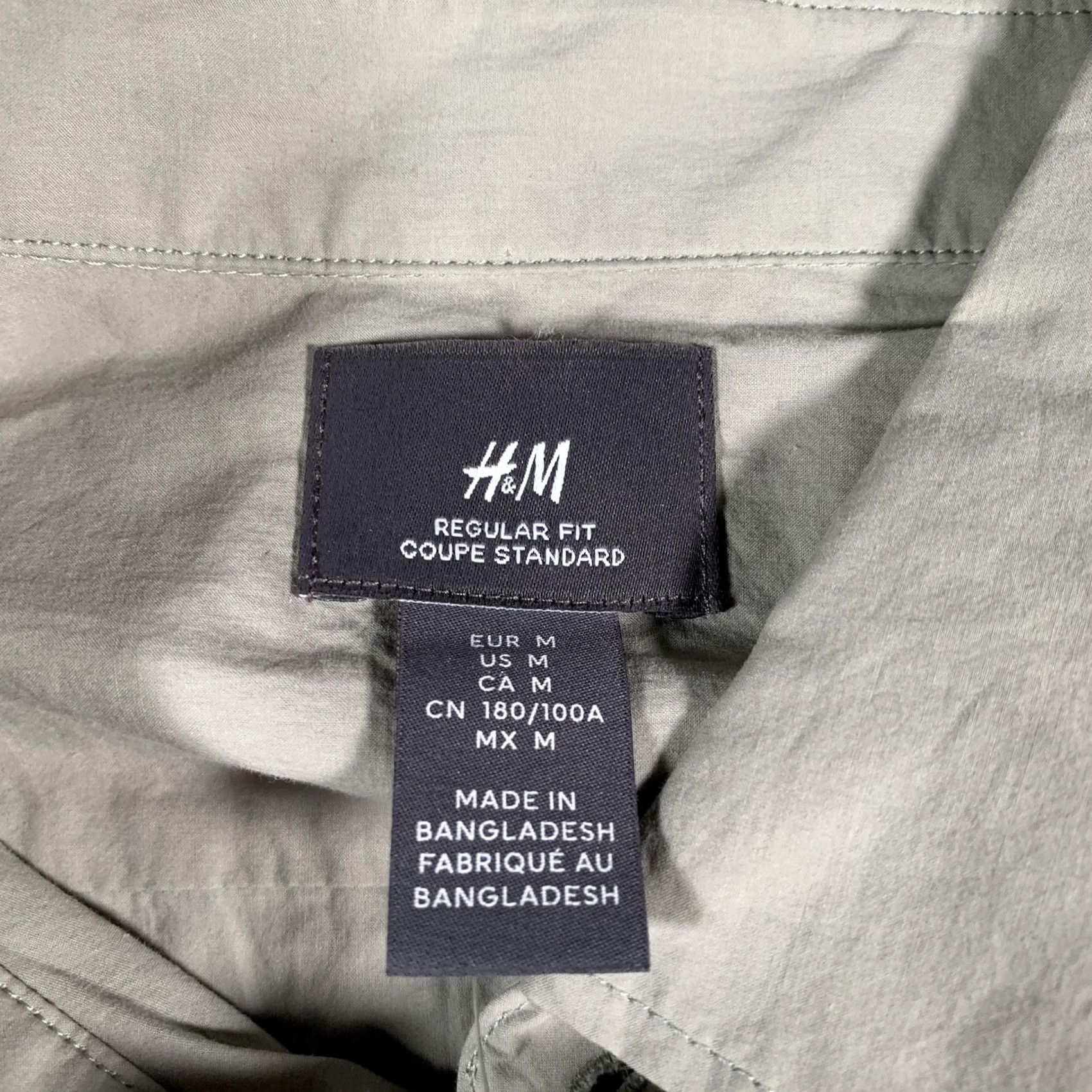 H&M H&M Shirt Mens Medium Gray Regular Fit Long Sleeve Button Down Cotton Pocket Size US M / EU 48-50 / 2 - 6 Thumbnail