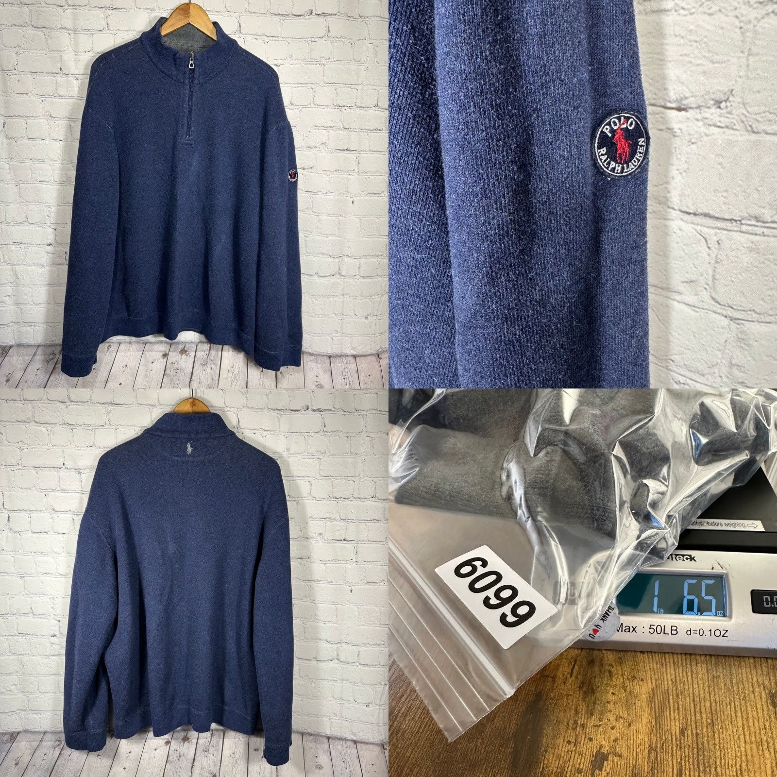Polo Ralph Lauren Polo Ralph Lauren Reversible Quarter Zip Pullover Mens XL Gray Navy Blue Sweater Size US XL / EU 56 / 4 - 8 Thumbnail