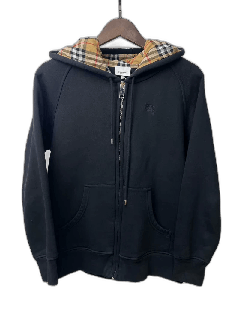 Burberry embroidered logo zip-up hoodie-yf