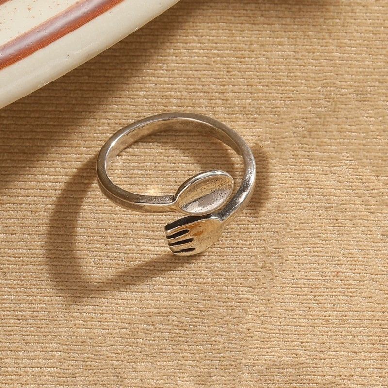 VIBE Trendy Men's Retro Open Spoon Ring Size ONE SIZE - 1 Thumbnail