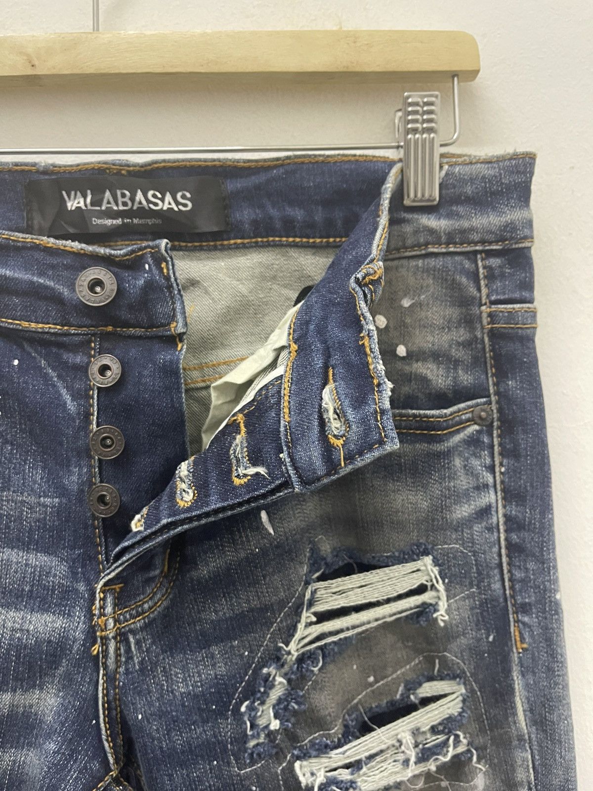 Valabasas Rare VALABASAS Paint Splatter Ripped Distressed Size US 29 - 6 Thumbnail