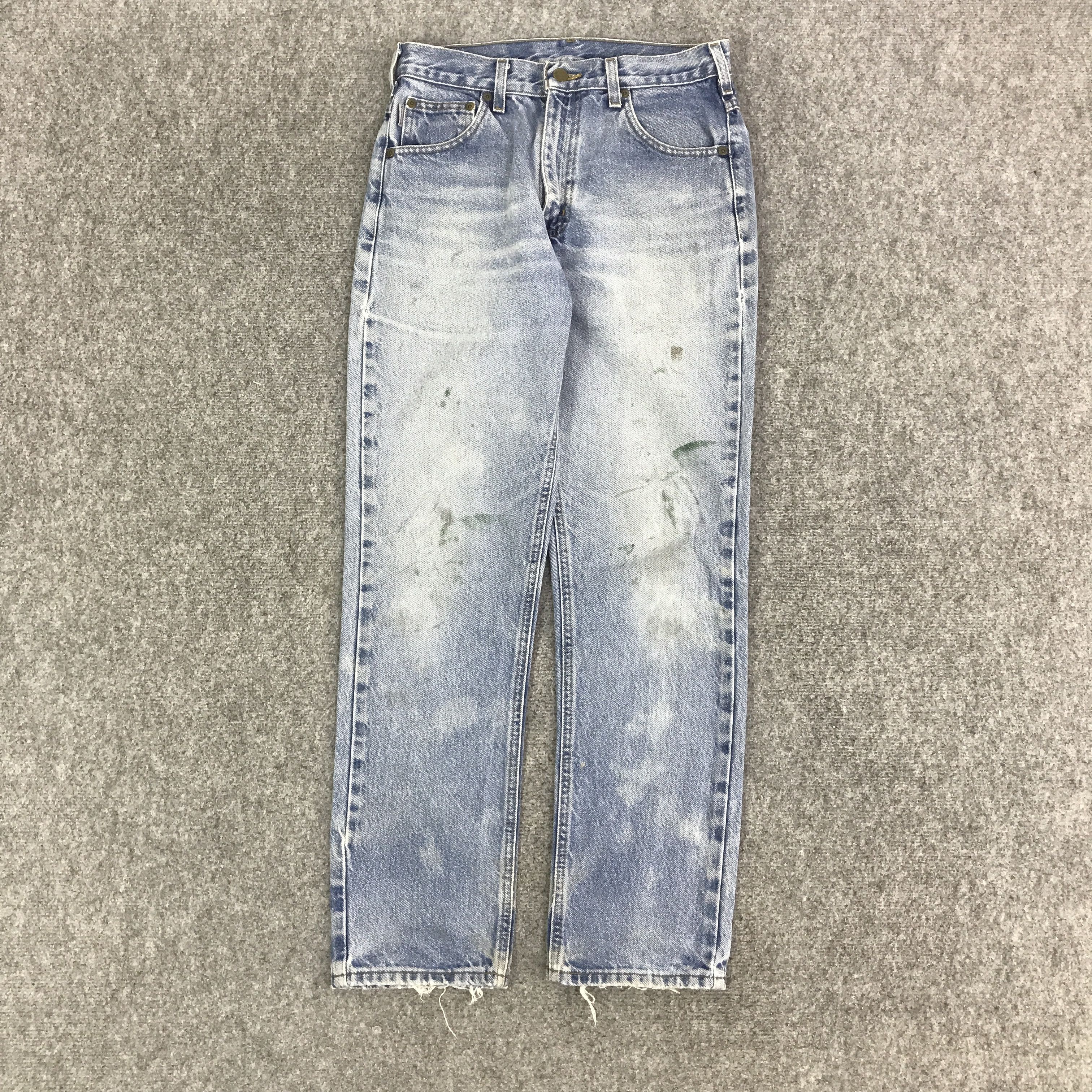 Carhartt CARHARTT DISTRESSED FADED DENIM PANTS K118B7 Size US 29 - 1 Thumbnail