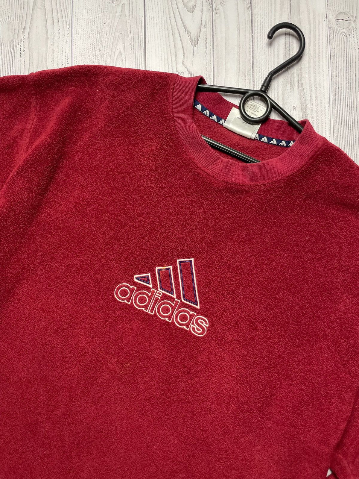 Adidas Adidas big logo vintage fleece sweatshirt size L large Size US L / EU 52-54 / 3 - 2 Thumbnail