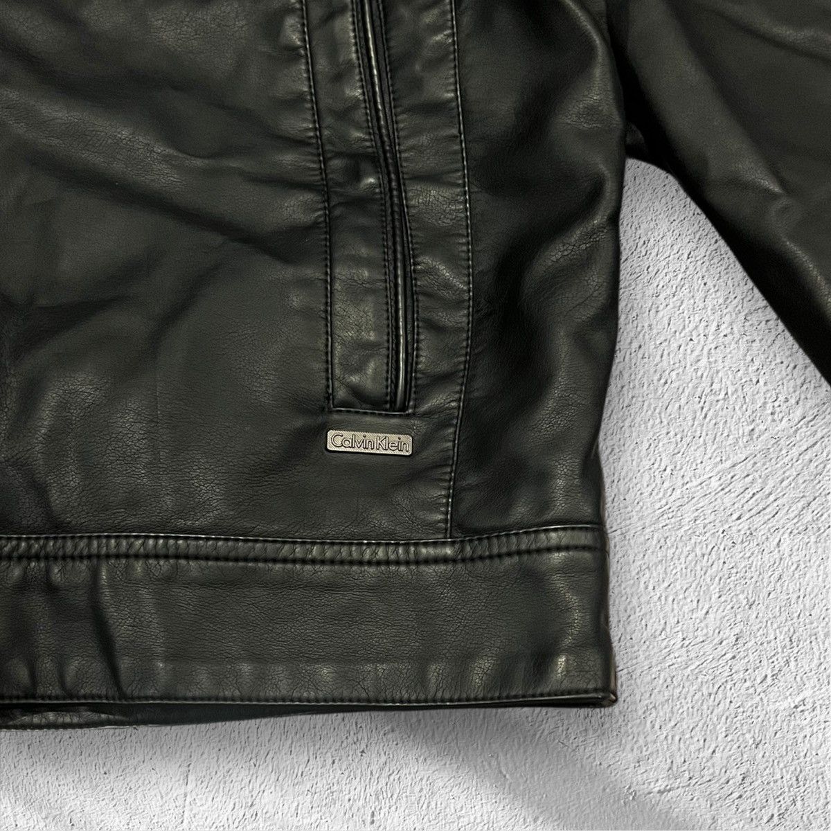 Calvin Klein Calvin Klein Black Leather Jacket w/ Hoodie – Size XL Size US XL / EU 56 / 4 - 3 Thumbnail