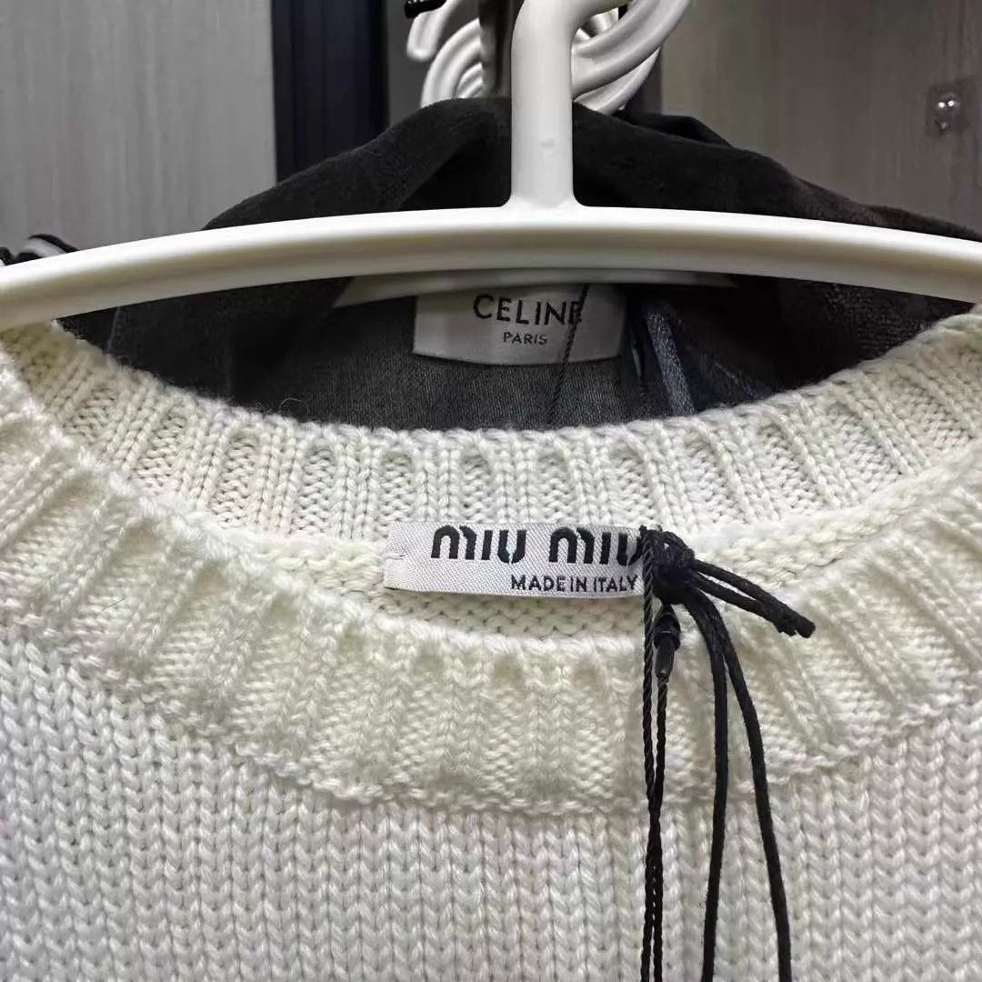 Miu Miu MIU MIU NWT Slogan Puff Sleeve Knit Tee 36 Size XS / US 0-2 / IT 36-38 - 2 Thumbnail