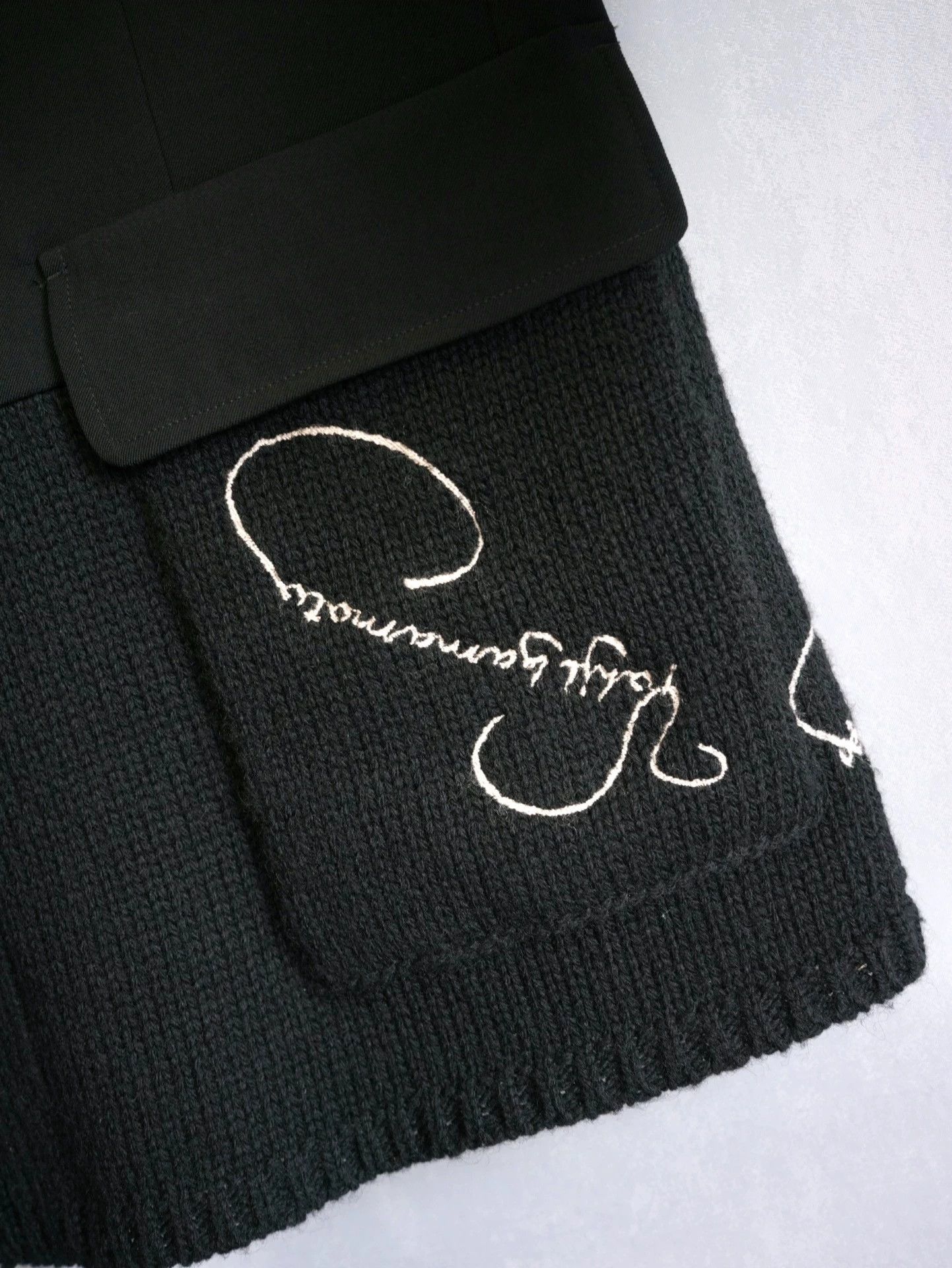Yohji Yamamoto Yohji Yamamoto 07AW Hand-Embroidered Knit Jacket Cream Size US L / EU 52-54 / 3 - 4 Thumbnail