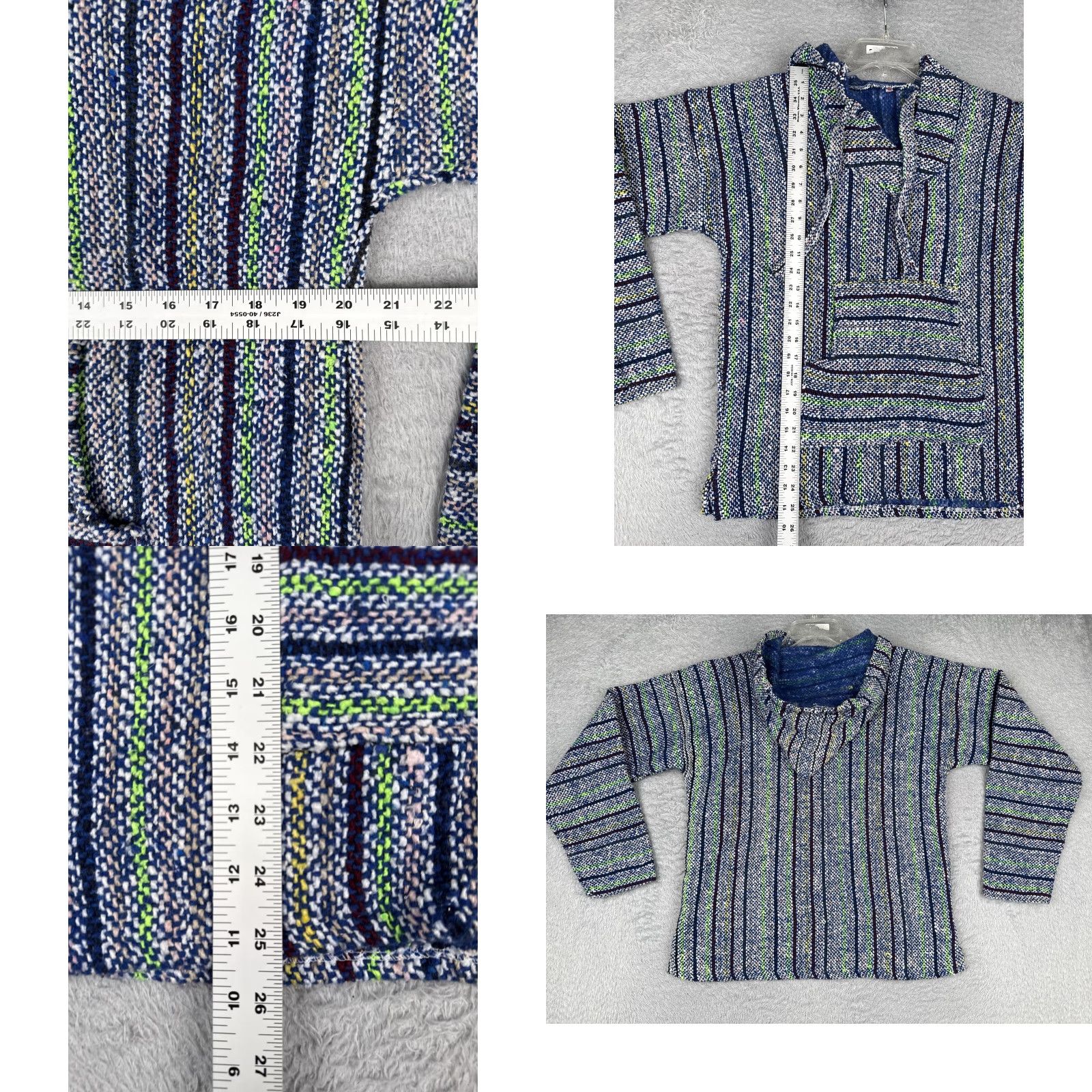 KangaROOS Baja Hoodie Mens Medium Blue Multicolor Striped Heavyweight Kangaroo Pocket Size US M / EU 48-50 / 2 - 8 Thumbnail
