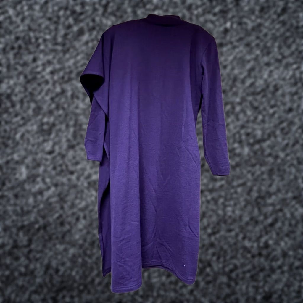 Vintage Adrienne Vittadini Womens Mock Neck Wool Knit Sweater Dress Size 6 Purple Cozy Size M / US 6-8 / IT 42-44 - 1 Thumbnail