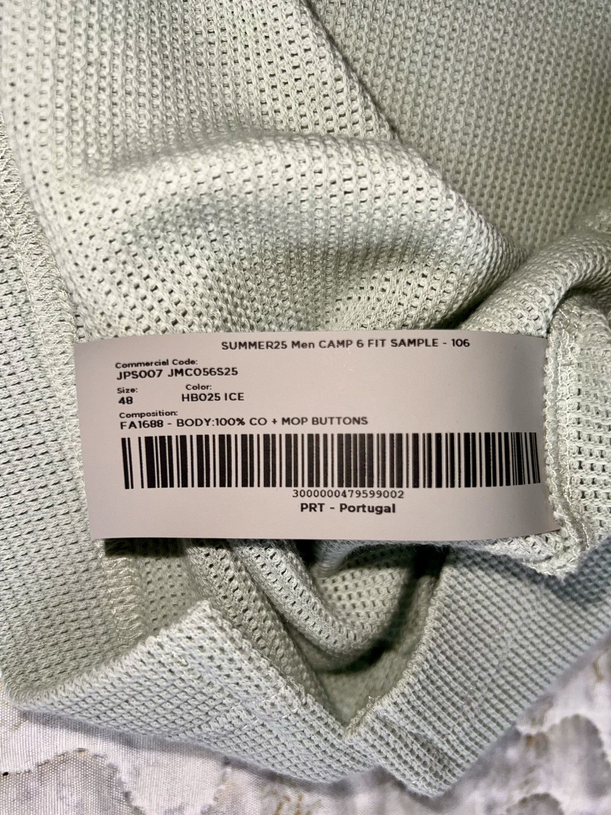 48 Tom Ford Polo Shirt light grey knit breath texture button