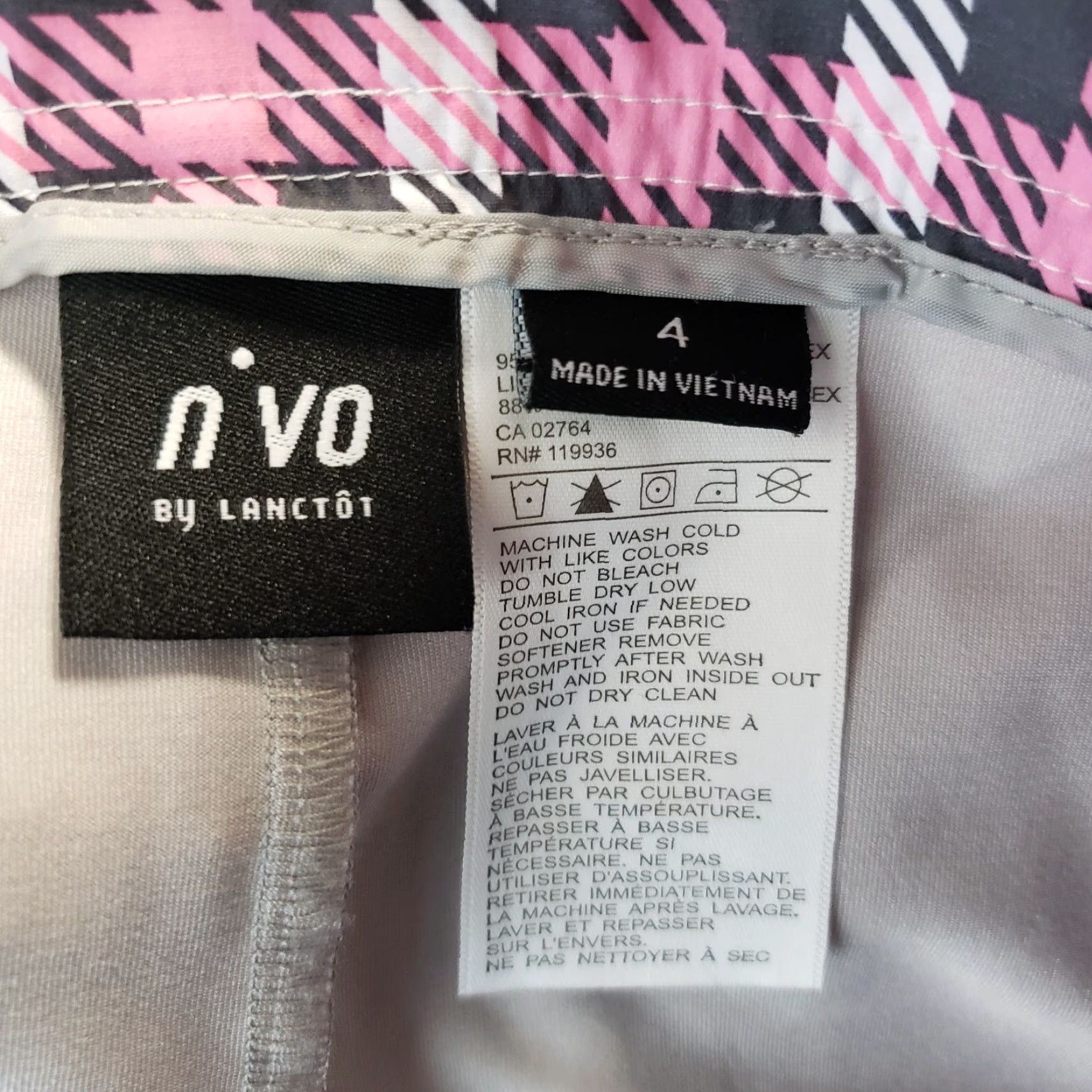Pinko Nivo Womens Skort Sz 4 Pink Gray Checkered Pockets Side Zip Activewear Shorts Skirt Black Gray Poly Blend Zip Pocket Size ONE SIZE - 3 Thumbnail