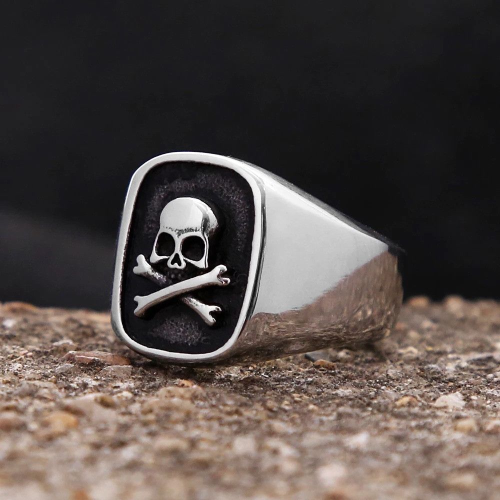 Vintage 316L Stainless Steel Skull Ring Size ONE SIZE - 6 Thumbnail