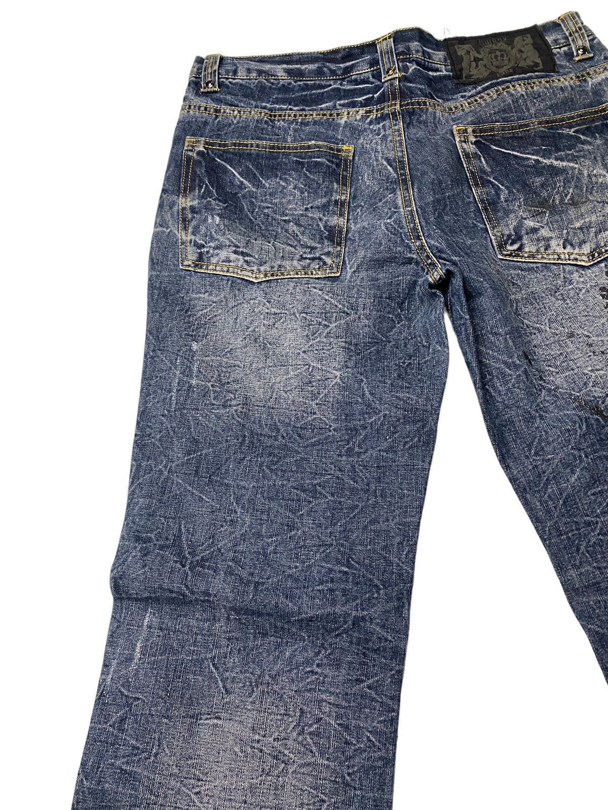 If Six Was Nine Lowbox Buckle Glitter Flared Seawash Jeans Size US 30 / EU 46 - 15 Thumbnail