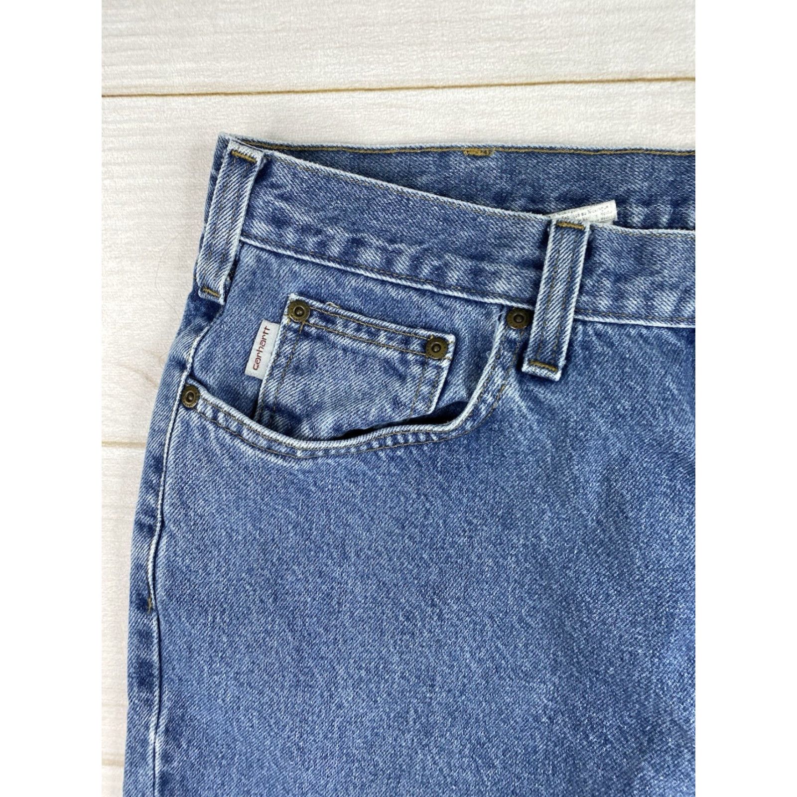 Carhartt VINTAGE Carhartt Jeans Mens 36x36 Med Wash Relaxed Fit Straight Blue Denim B460DPS Size US 36 / EU 52 - 2 Thumbnail