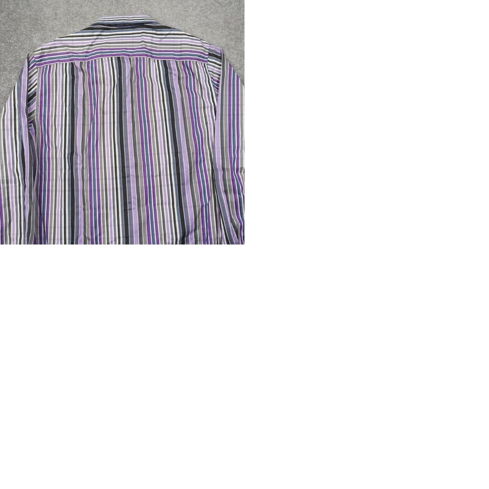 Robert Graham Robert Graham Button-Up Shirt Knowledge Wisdom Purple Long Sleeve L Mens Flip Cuff Striped Cotton Size US L / EU 52-54 / 3 - 9 Thumbnail
