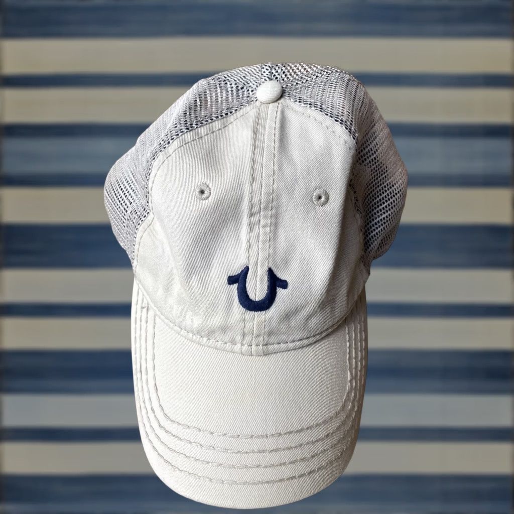 True Religion VINTAGE True Religion Hat Cap Strapback Horse Shoe Logo Beige Baseball Cap Mens Adjustable Twill Cotton Cap Size ONE SIZE - 1 Thumbnail