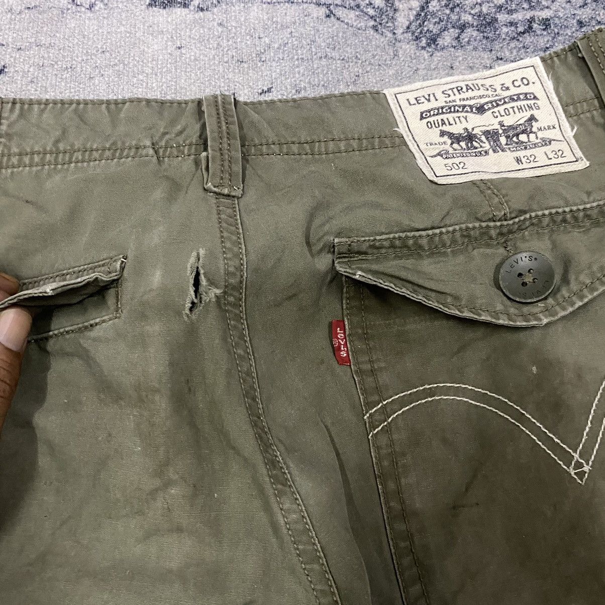 Levi's × Vintage Vtg Levis 502 Cargo Pants Size US 32 / EU 48 - 7 Thumbnail