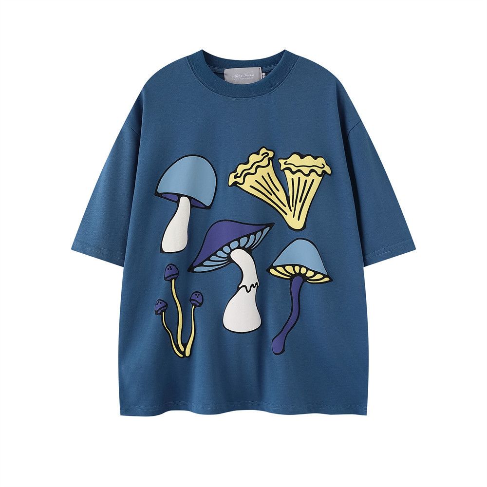 Japanese Brand × Vintage Men's trendy hip-hop fun mushroom print T-shirt loose Size US M / EU 48-50 / 2 - 1 Thumbnail