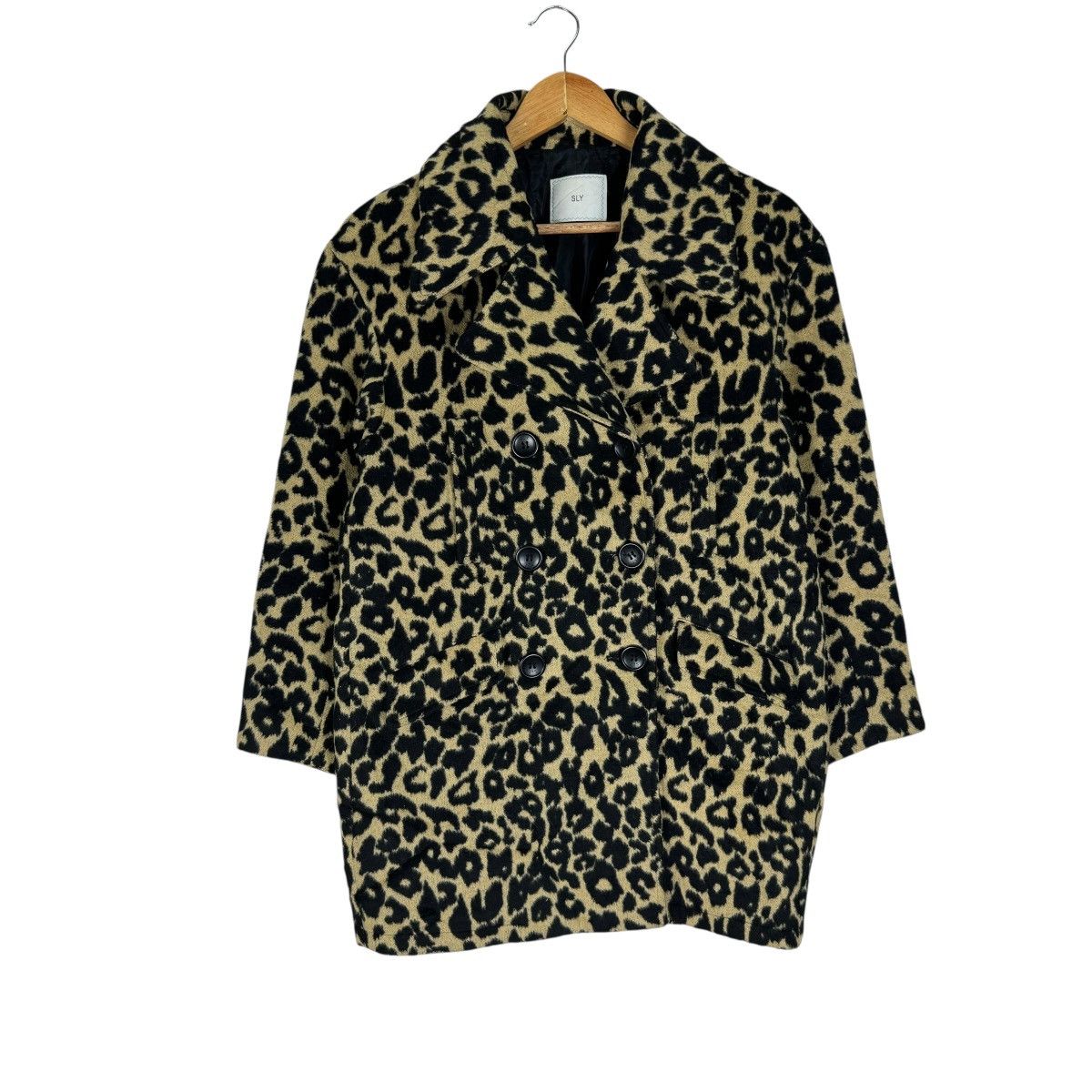 SLY ☀️SLY LEOPARD DOUBLE BREASTED COAT JACKET Size S / US 4 / IT 40 - 1 Thumbnail