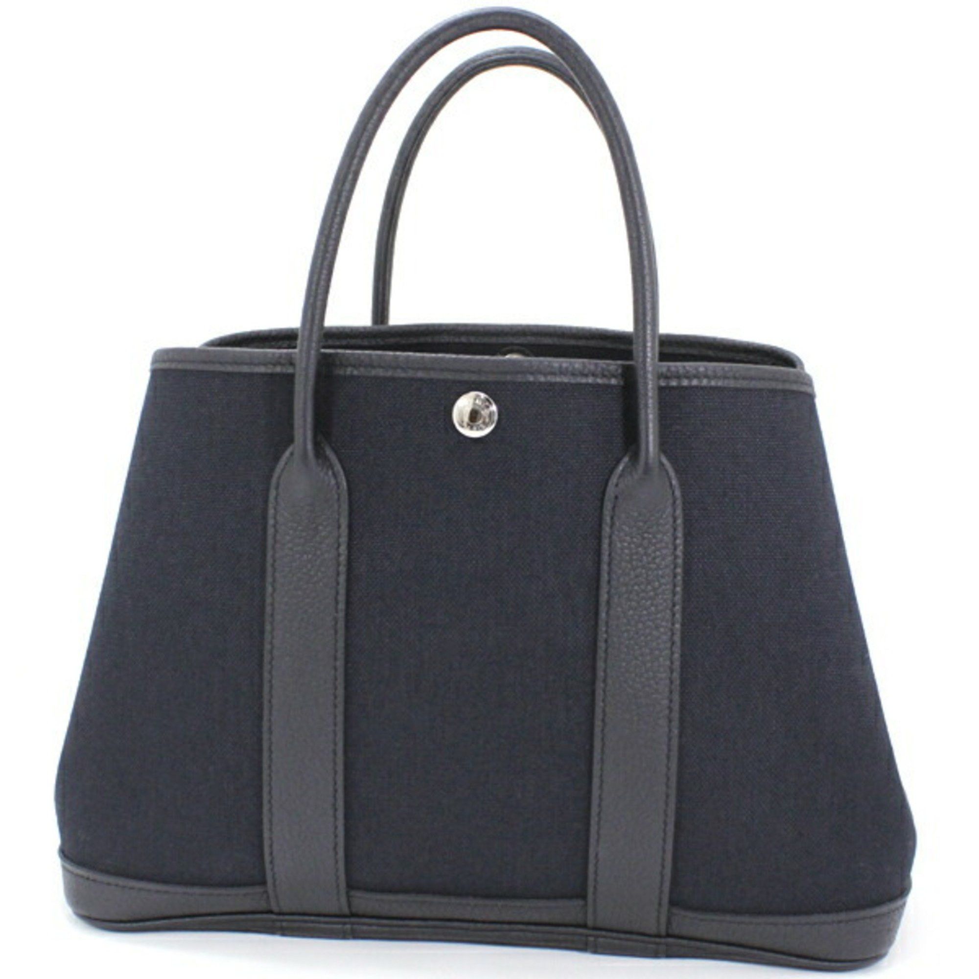 image of Hermes Garden Tpm 30 Tote Bag Handbag Black Toile Offiche Leather Negonda Ladies Hermes Transfer Sm