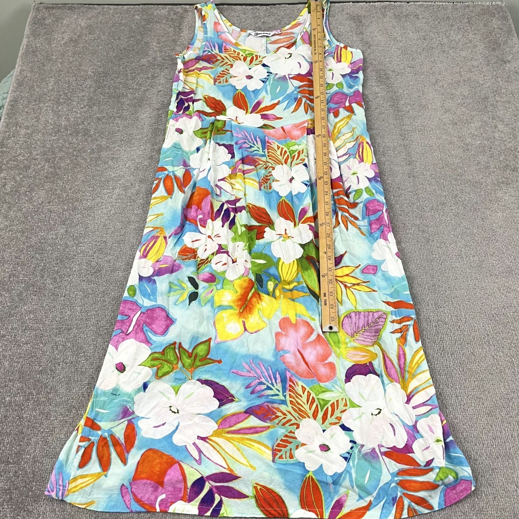 Jams World VINTAGE Jams World Womens Midi Dress Sleeveless Floral Pockets Hawaii Casual Summer 1970s Size M / US 6-8 / IT 42-44 - 3 Thumbnail