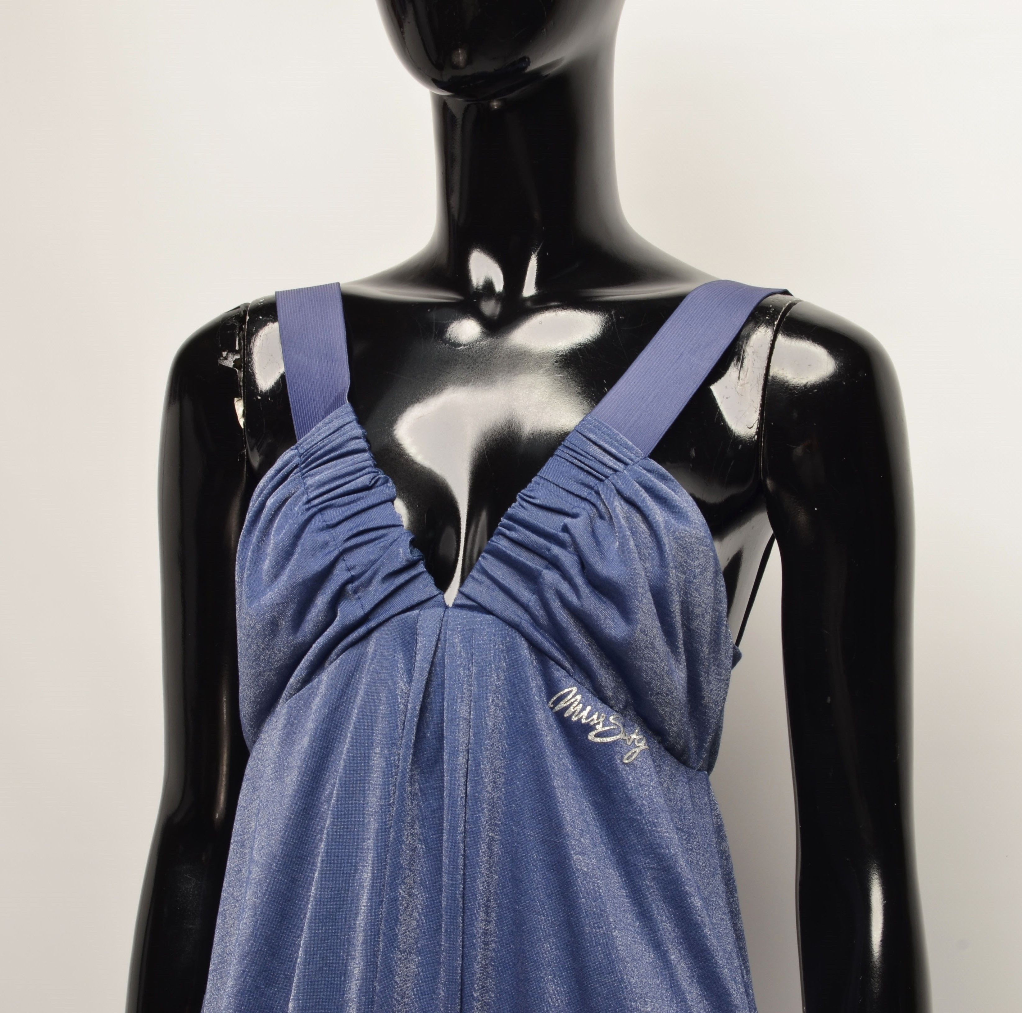 Miss Sixty × Vintage Miss Sixty Y2K Coquette Blue Sparkle Mini Dress Size M / US 6-8 / IT 42-44 - 2 Thumbnail
