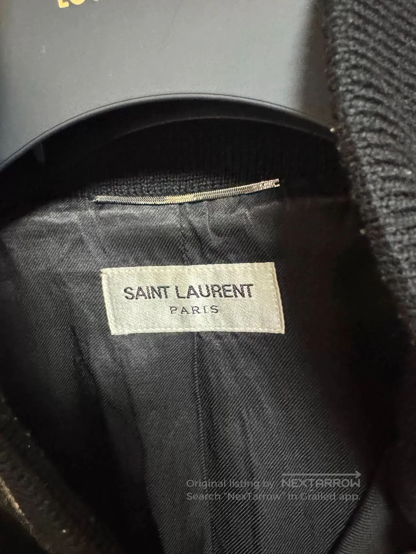 Saint Laurent Paris Saint Laurent Black Wool Leather Jacket. Size US M / EU 48-50 / 2 - 4 Thumbnail