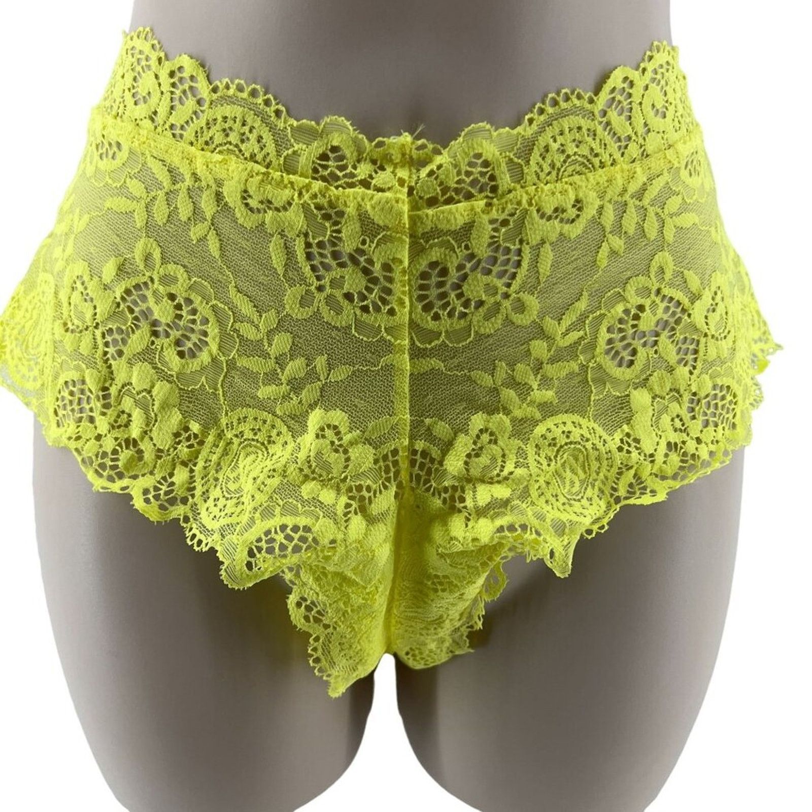 Victoria's Secret Victoria’s Secret Lace Cheeky Bright Yellow Womens Large Size ONE SIZE - 1 Thumbnail