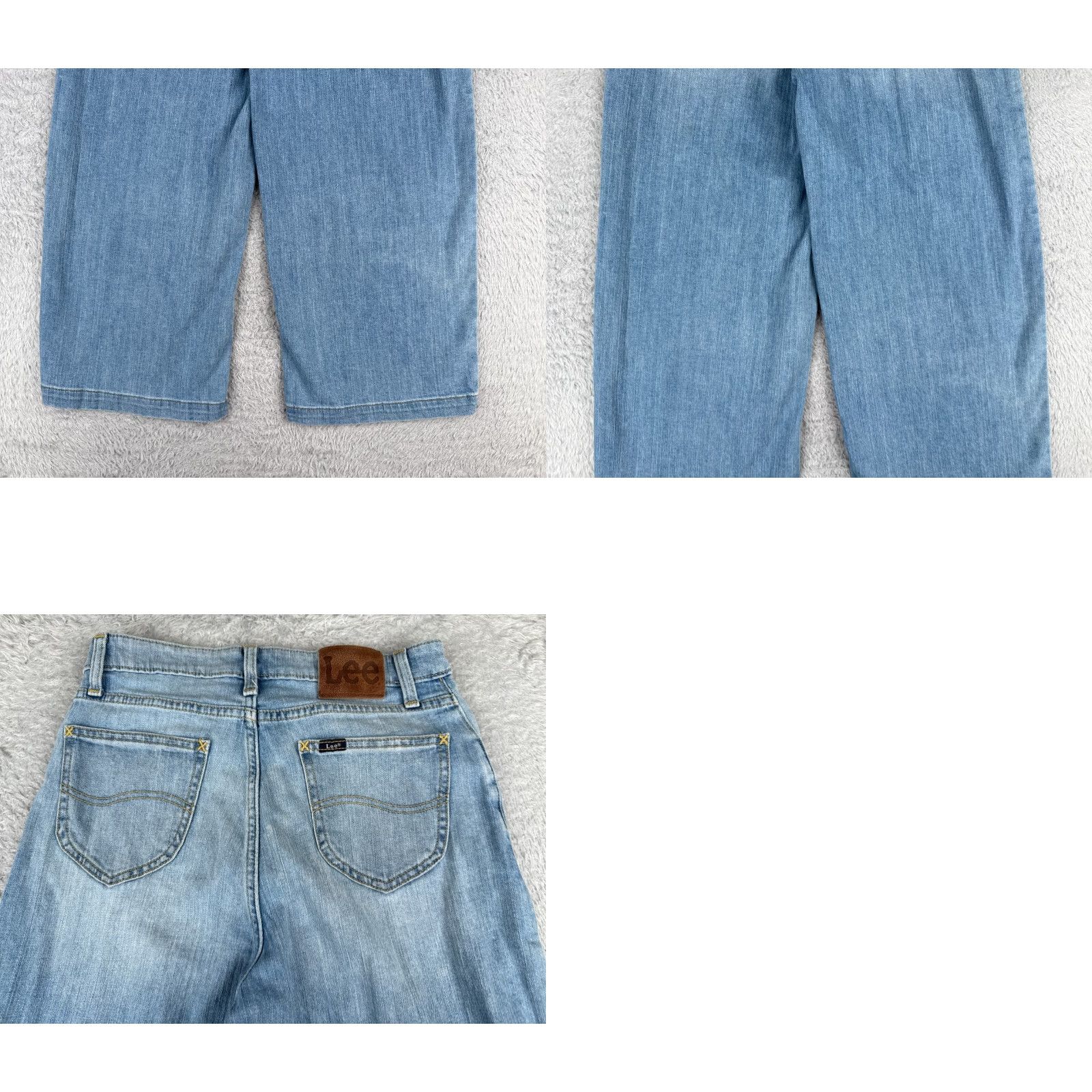 Lee Lee Jeans Womens 27 Blue Denim Cropped Wide-Leg High Rise Cotton Blend 26x24 Jeans Shirt? Size 27" / US 4 / IT 40 - 10 Thumbnail