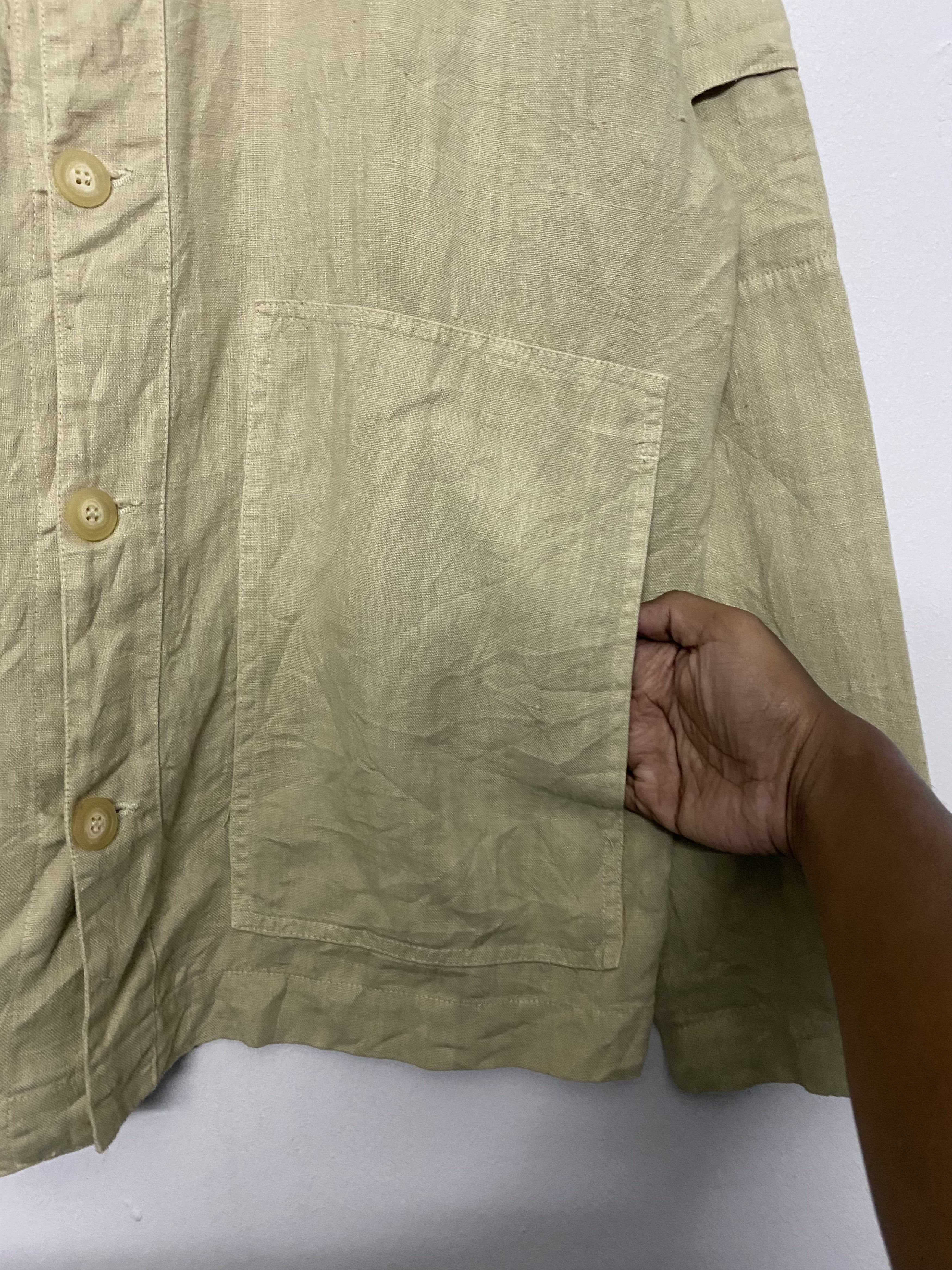 120% Lino 120% Lino Linen Canvas Overshirt Minimalist Jacket Size US S / EU 44-46 / 1 - 6 Thumbnail