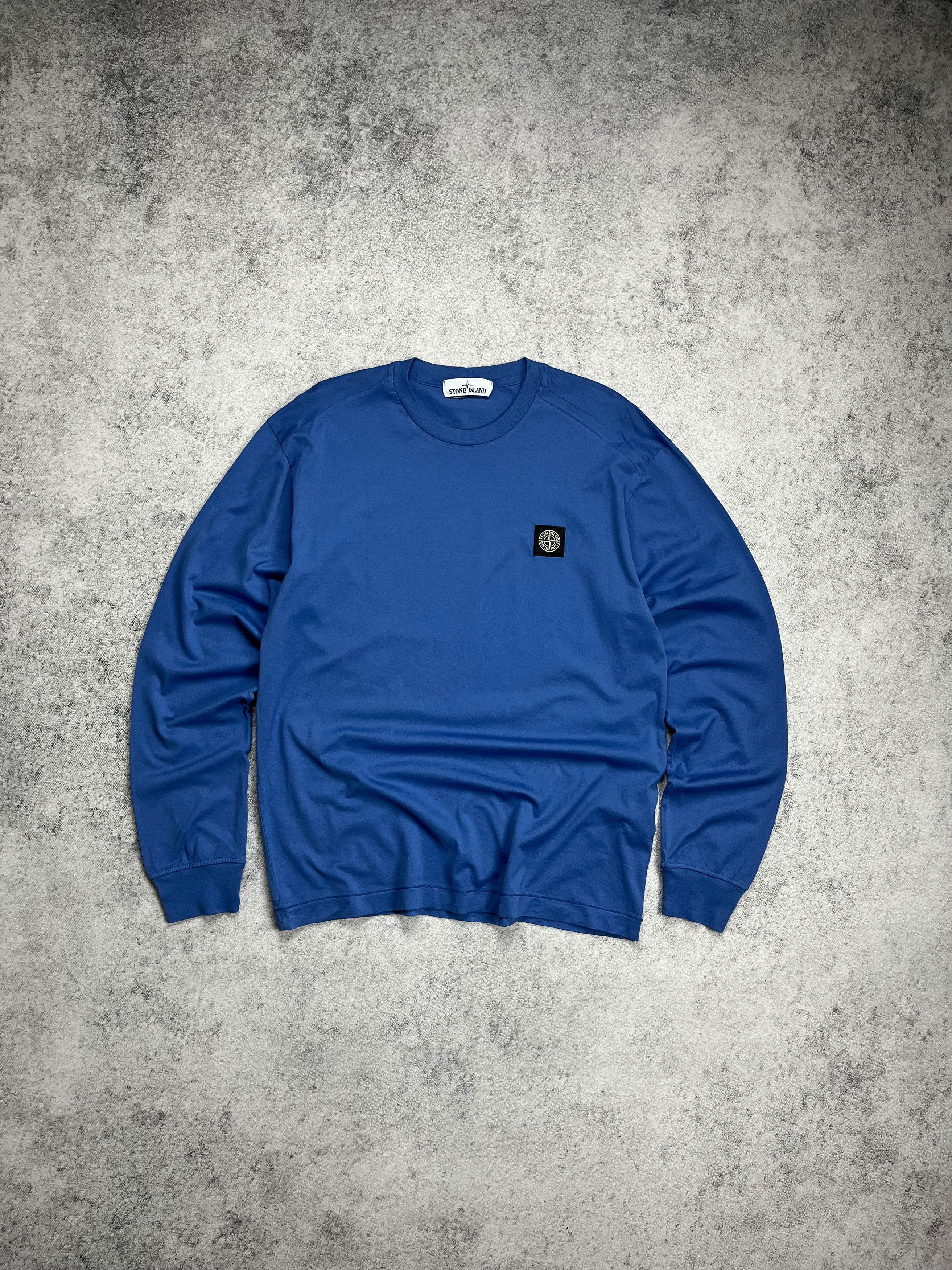 image of Stone Island Patch Program Longsleeve in Blue, Men's (Size Large)