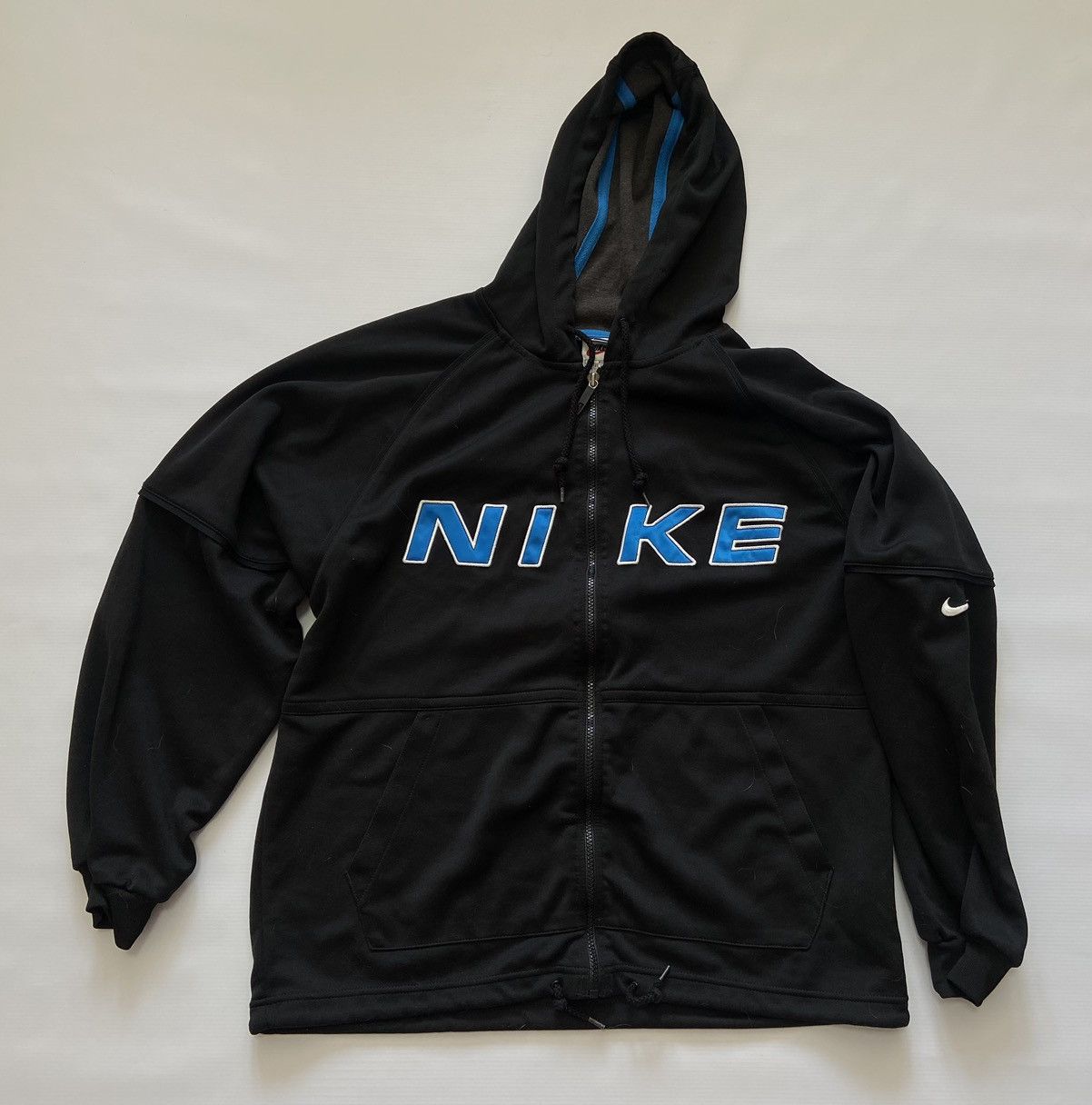 Nike Vintage Nike Spellout Zip Up Hoodie big centr logo y2k | Grailed