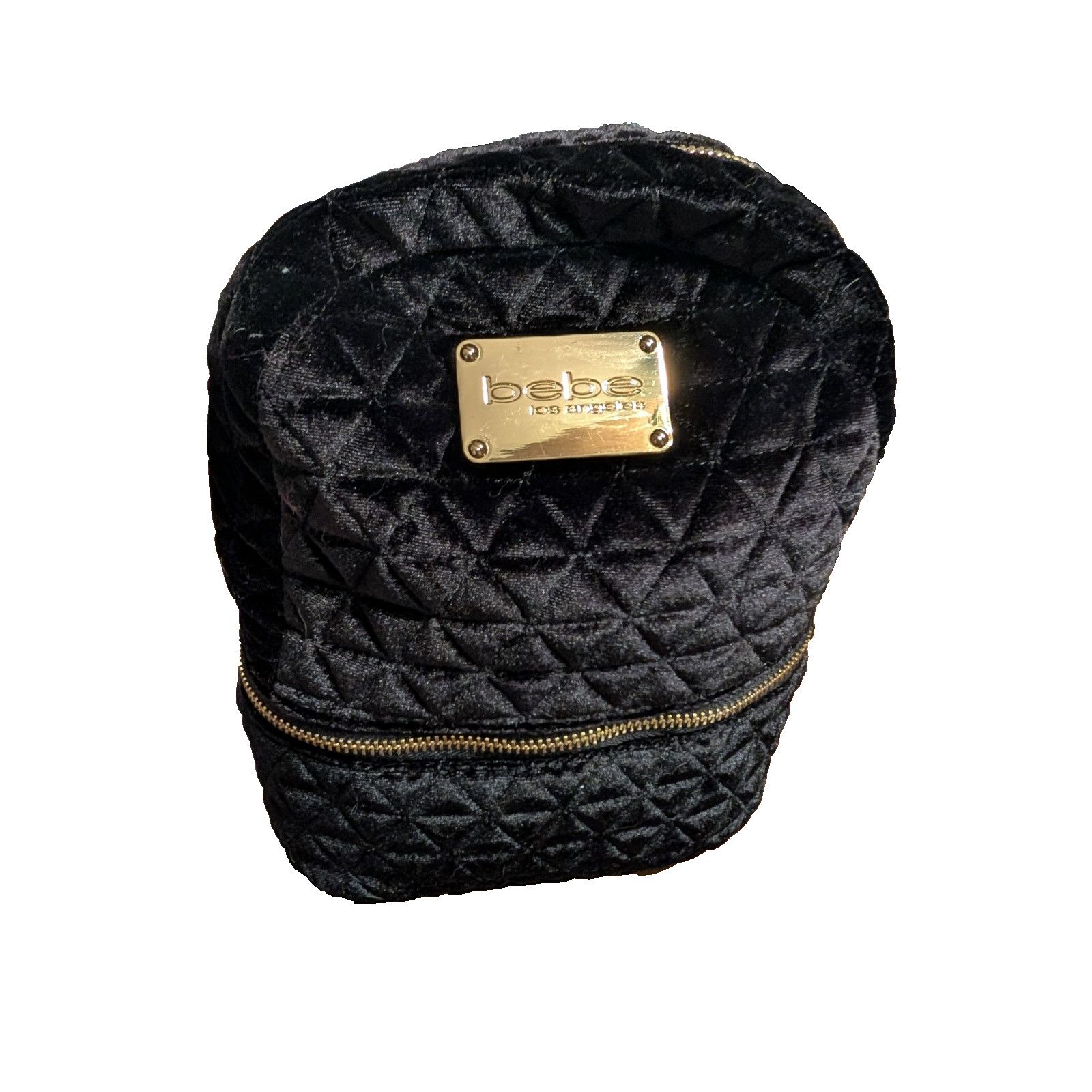 Bebe BEBE Quilted Black Velvet Mini Backpack Gold Hardware NWT Size ONE SIZE - 1 Thumbnail