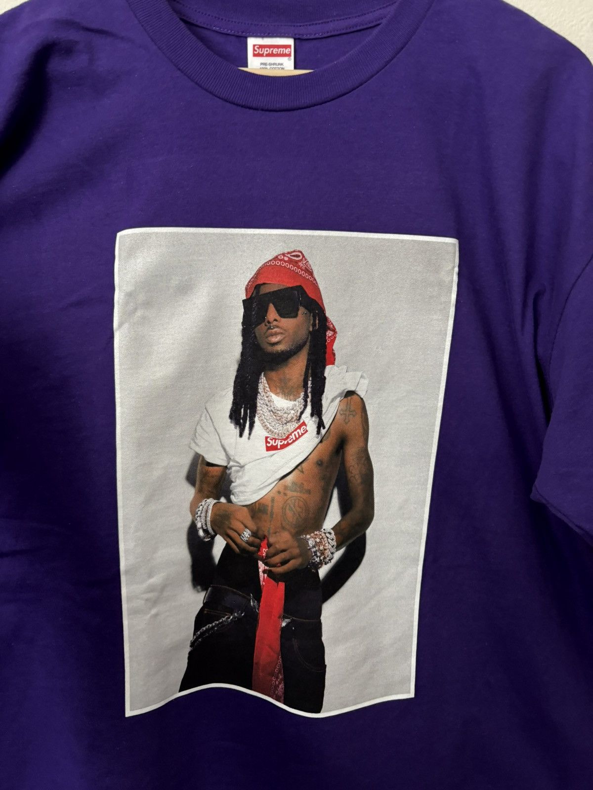 Supreme Supreme Playboi Carti Tee Purple Men's XXL FW25 CONFIRMED Size US XXL / EU 58 / 5 - 6 Thumbnail