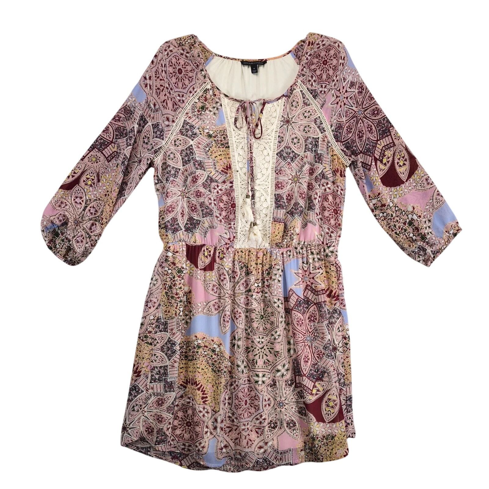 Other Signature Studio Crochet Tassel Pink Floral Boho Dress Sz M Size M / US 6-8 / IT 42-44 - 1 Thumbnail