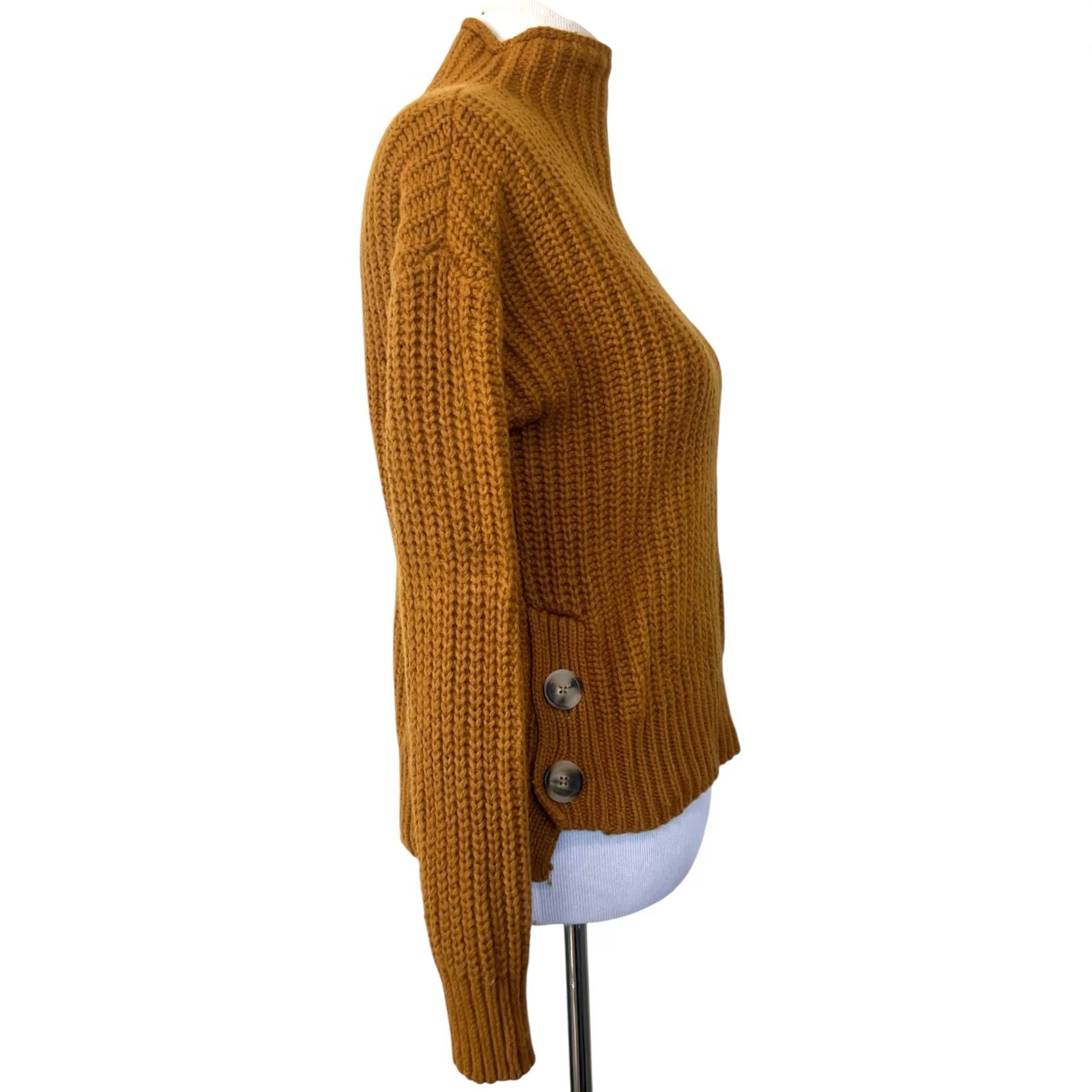 Madewell Madewell Sweater Women’s Chunky-Knit Mock Neck Side Button Cotton Wool Sz S Yellow Pullover Casual Winter Fall Womens Sized Regular Hoodie? Size S / US 4 / IT 40 - 5 Thumbnail