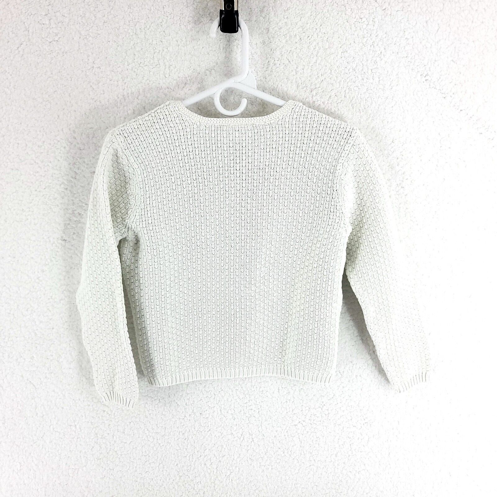Talbots Damaged Stained Talbots Petite P White Cotton Cable Knit Swe Size XS / US 0-2 / IT 36-38 - 5 Thumbnail