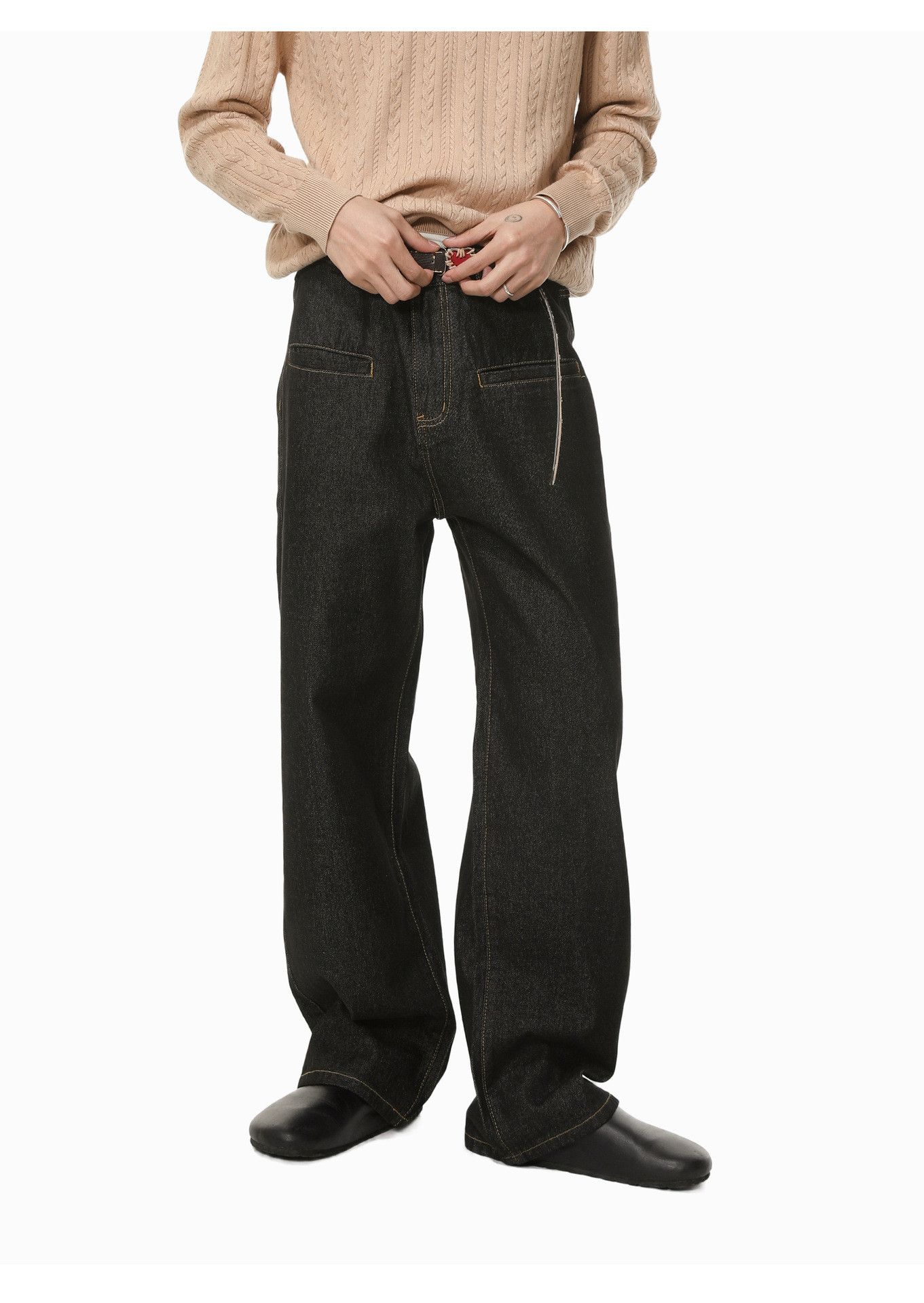 Japanese Brand Men's Japanese Retro Street Wide Leg Straight Washed Jeans Size US 32 / EU 48 - 2 Thumbnail