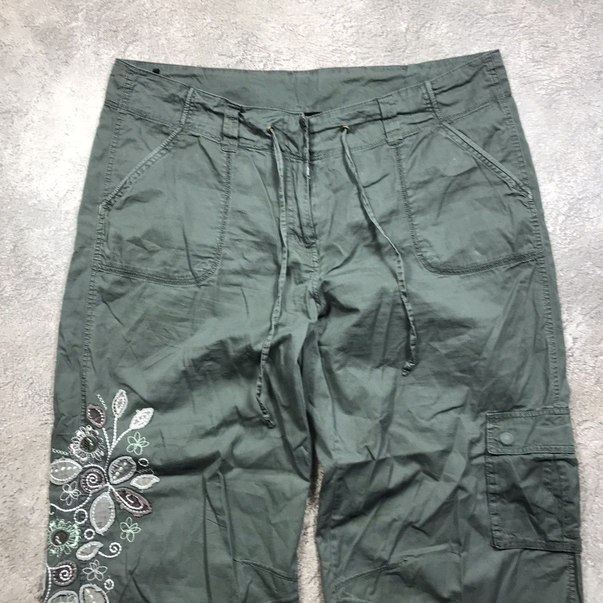 Vintage Vintage 90s Baggy Cargo Parachute Pants Khaki Relaxed 36 Size 36" / US 14 / IT 50 - 5 Thumbnail