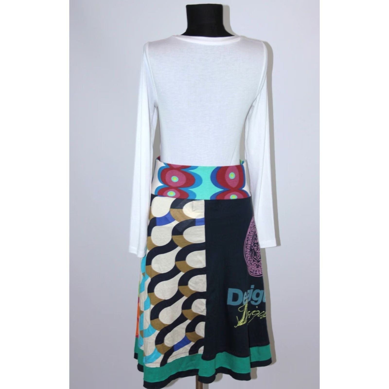 Desigual Desigual Skirt 36 BNWT Midi Multicoloured Cotton Womens Size 25" / US 0 / IT 36 - 5 Thumbnail