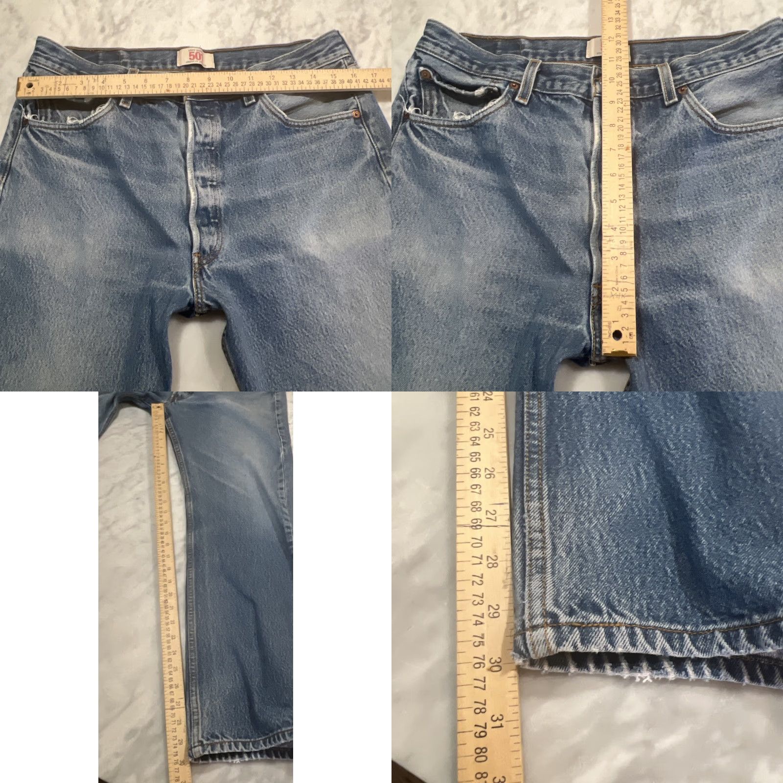 Levi's Levi’s 501 XX Jeans Men Blue 32x30 Regular Denim Cotton 5-Pocket USA 90s Straight Mexico Frayed Stains Size US 32 / EU 48 - 10 Thumbnail