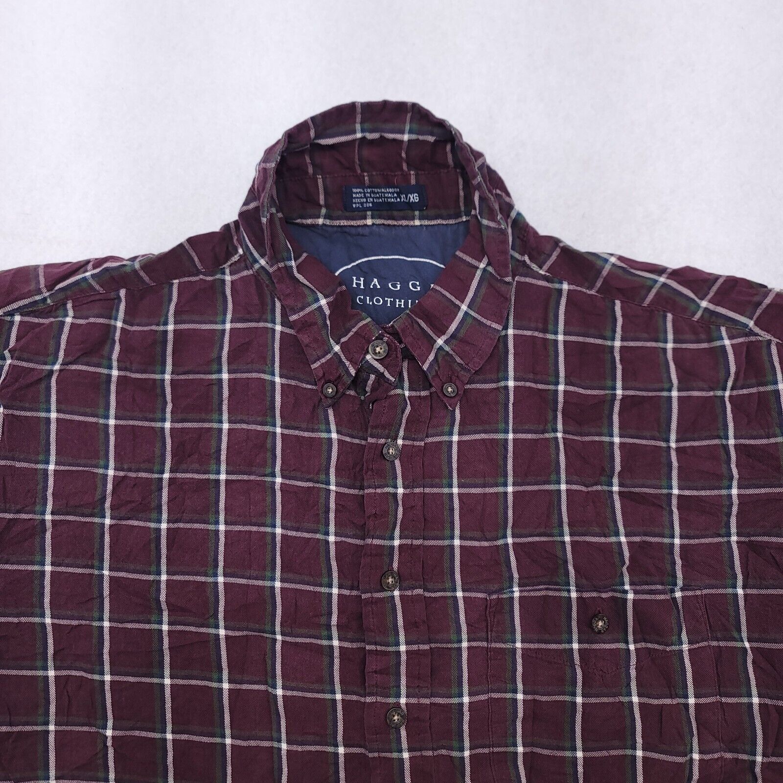 Haggar Haggar Windowpane Flannel Button Up Shirt Mens Size XL Red Size US XL / EU 56 / 4 - 1 Thumbnail