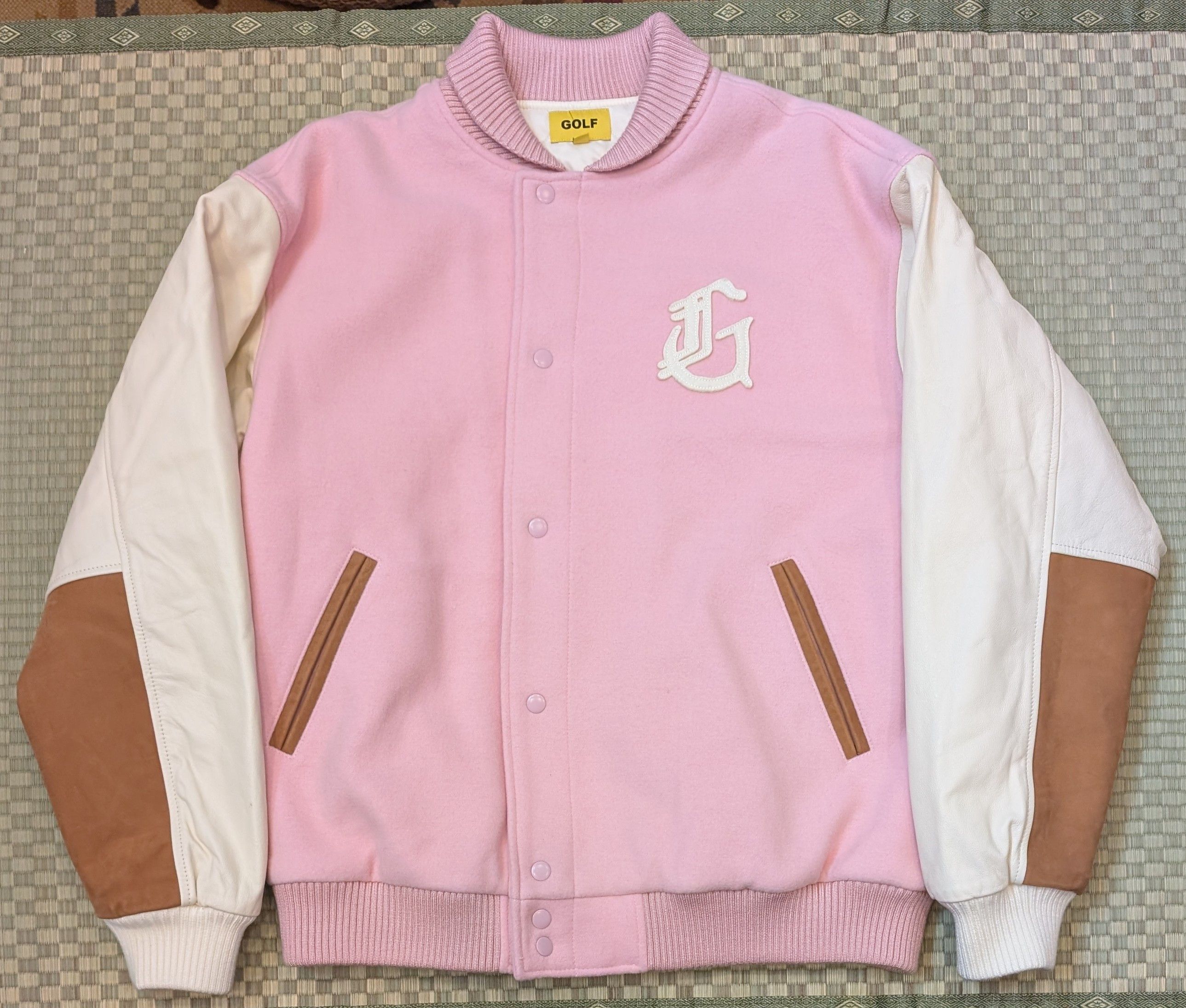 Golf Wang RARE Golf Wang Pink Wool Leather Varsity Jacket Size US XL / EU 56 / 4 - 1 Thumbnail