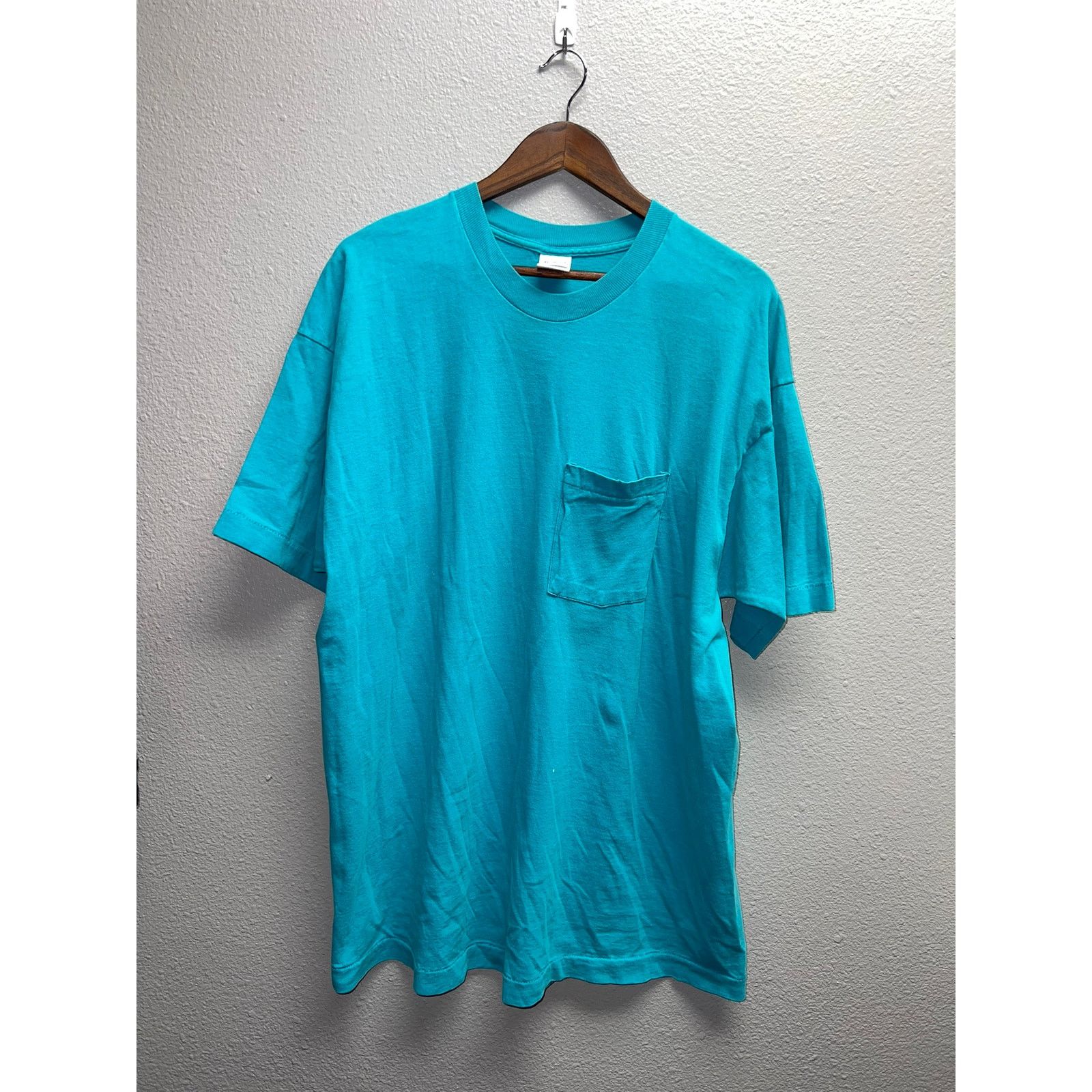 Vintage Vintage Munsingwear USA Made Teal Blank Shirt VTG XL X-Large Size US XL / EU 56 / 4 - 1 Thumbnail